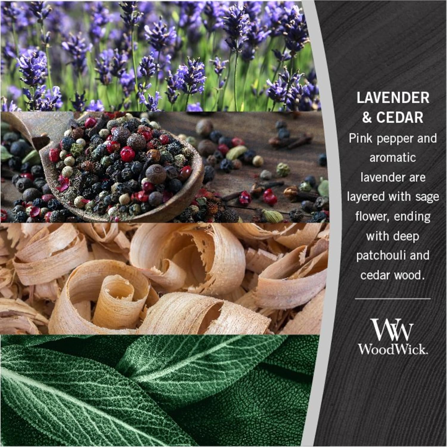 WoodWick Lavender & Cedar Holiday Candle Gifts for Women and Men, 9.7 