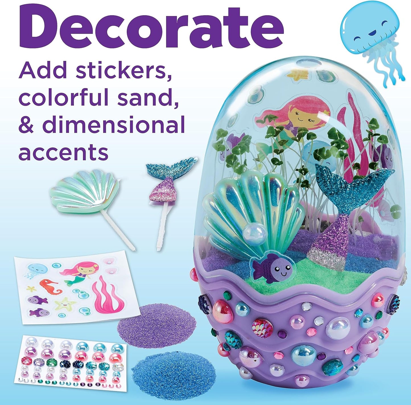 Creativity for Kids Mini Garden: Mermaid Terrarium Kit - Gifts for Gir