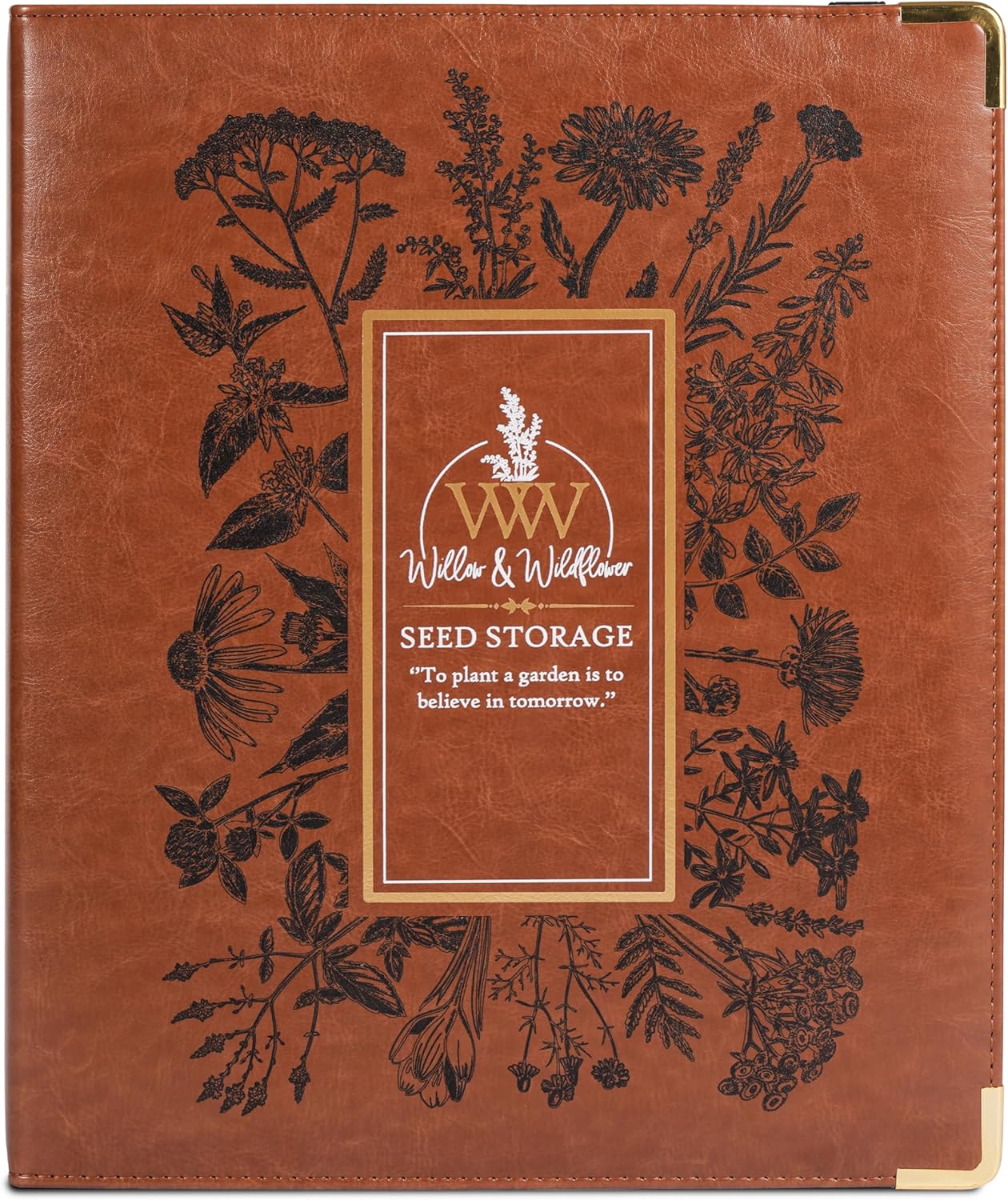 Willow and Wildflower Garden Seed Organizer Binder, Seed Storage Organ