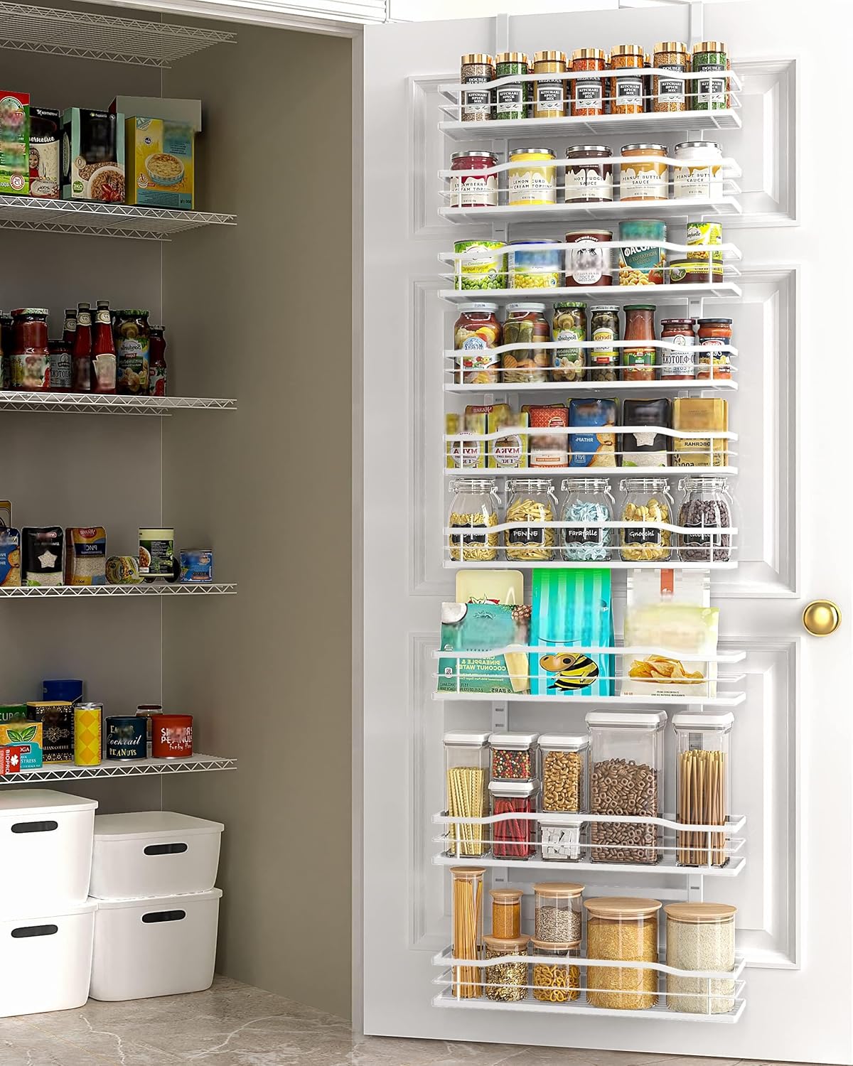 Moforoco White 9-Tier Over The Door Pantry Organizer, Pantry Organizat