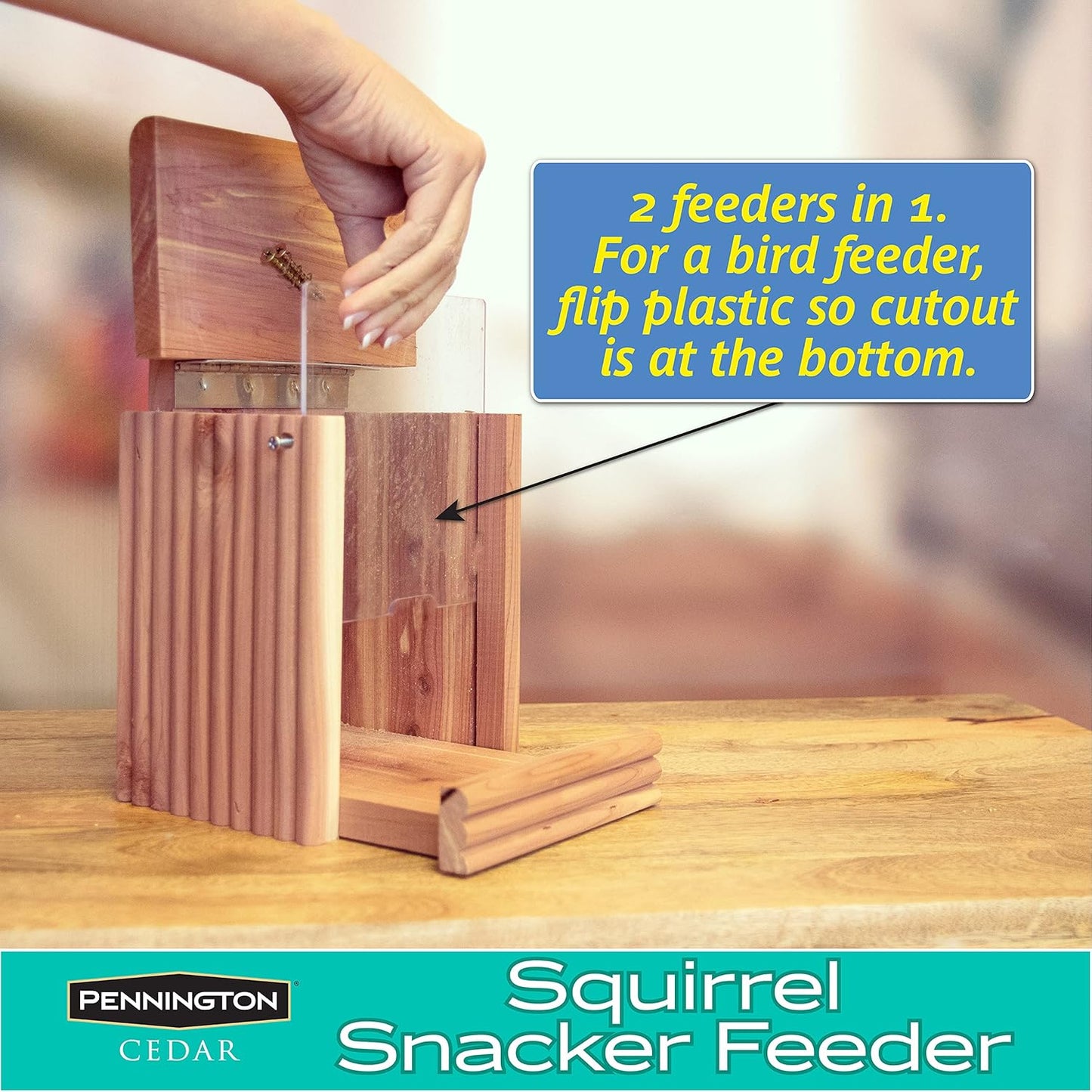 Pennington Cedar Squirrel Snacker Feeder, 2.75 LB Capacity