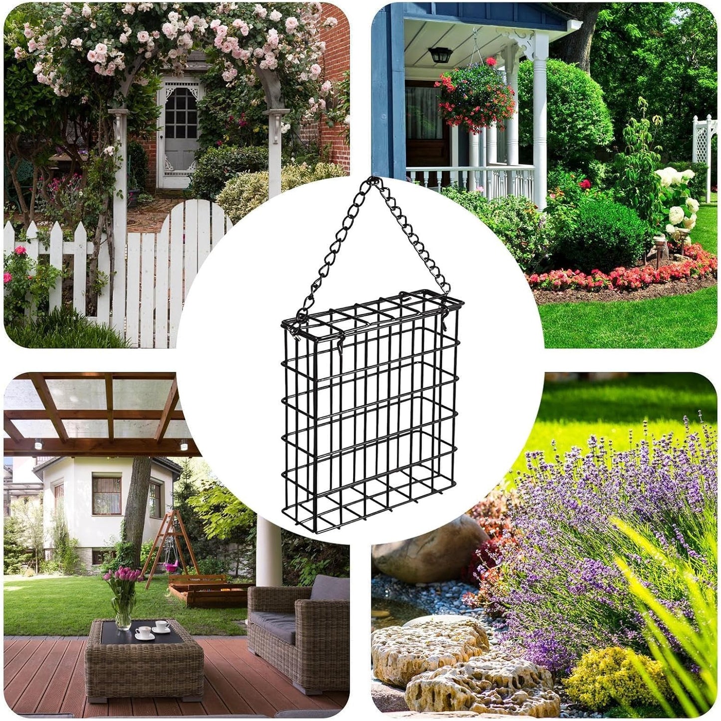 Bird Feeder | Cage Wire Mesh Suet Feeding Holder,Birdfeeders Outside Hangable | for Patio Lawn Outdoor Backyard Balcony Birdwatching Park Porch Deck Terrace Garden