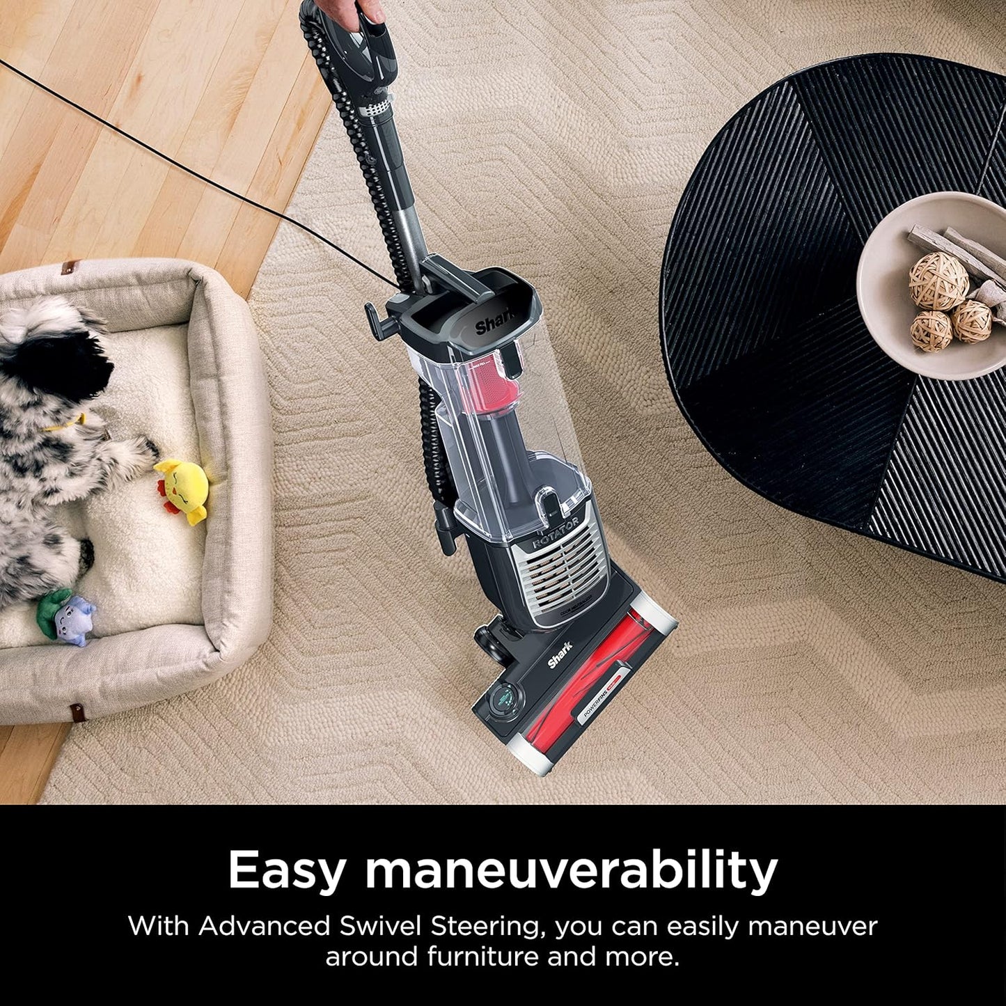 Shark ZU102 Rotator Pet Upright Vacuum with PowerFins HairPro & Odor Neutralizer Technology, Charcoal, 2.9 L Dust Cup