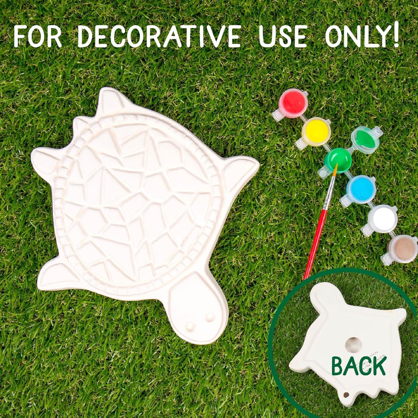 Creative Roots Mosaic Turtle DIY Stepping Stone Kit, Includes Ceramic 