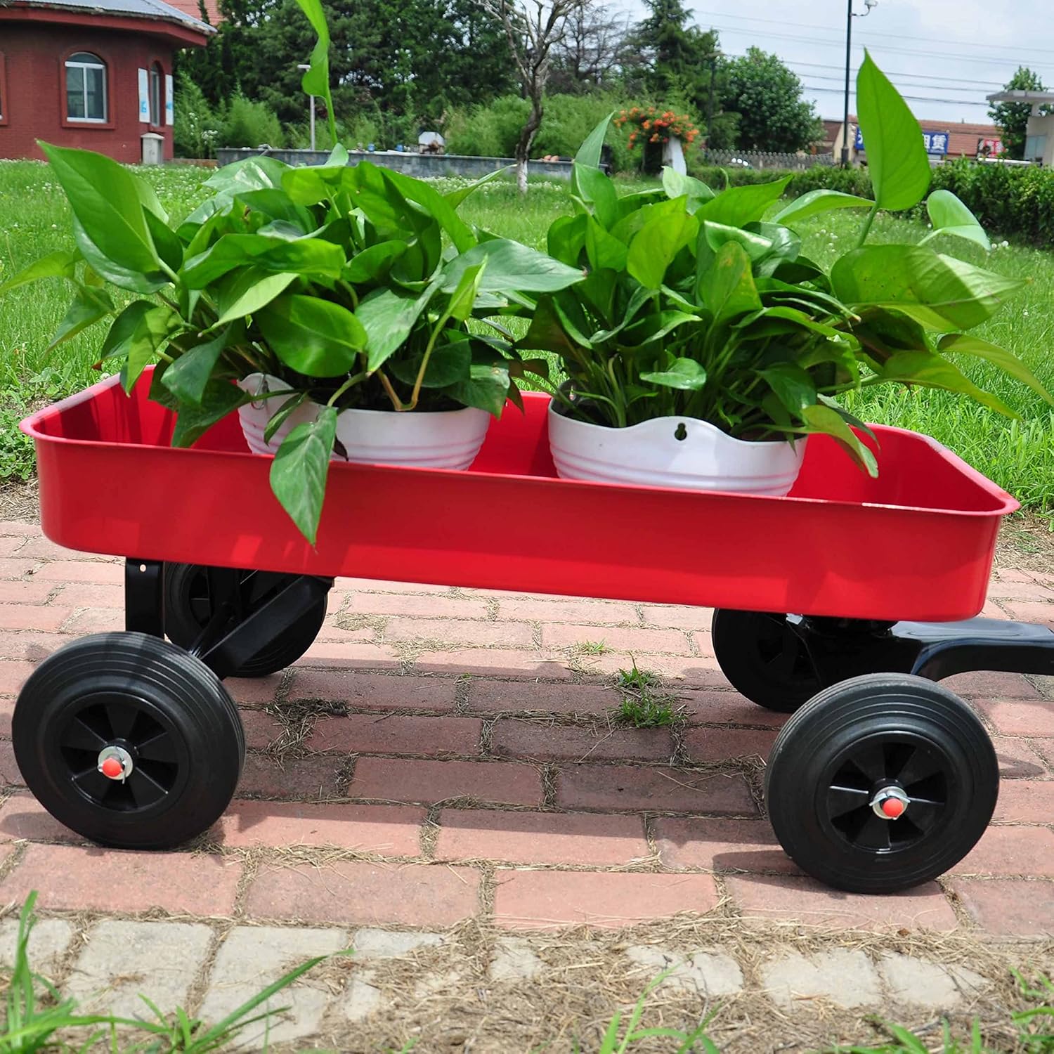 Garden Cart Outdoor Utility Wagon with Solid Wheels Beach Wagon,All Te