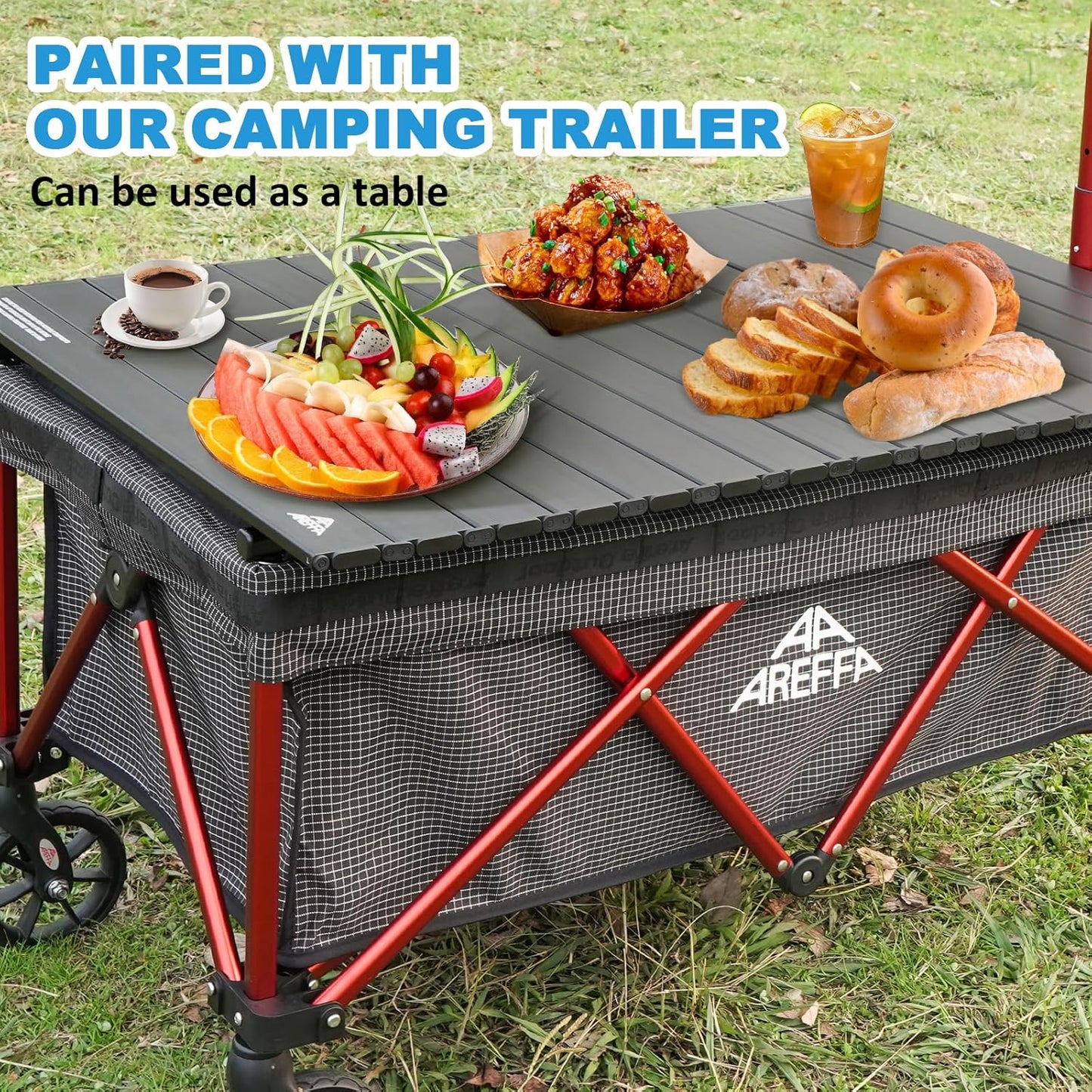 AREFFA Aluminum Alloy Steel Collapsible Board Desktop for Garden Cart,