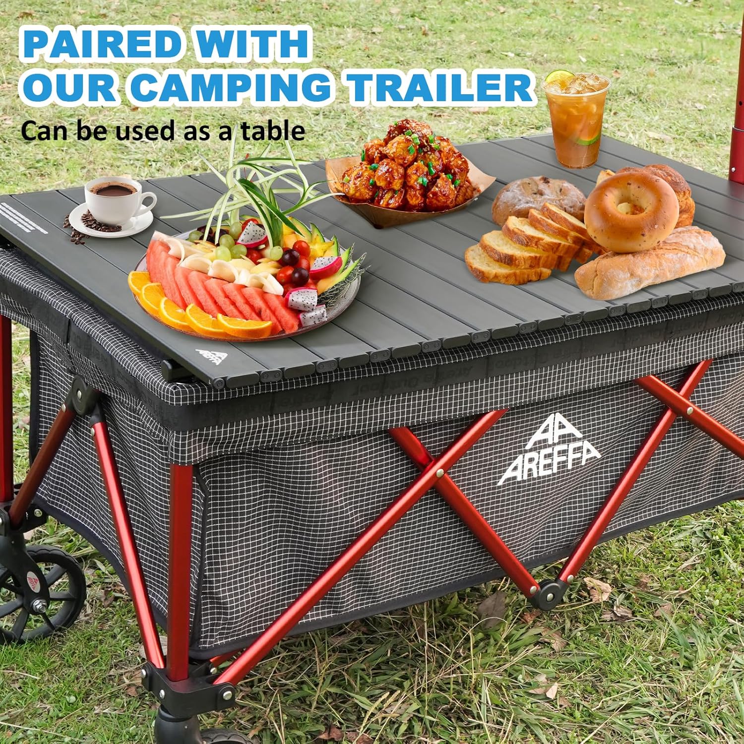 AREFFA Aluminum Alloy Steel Collapsible Board Desktop for Garden Cart,