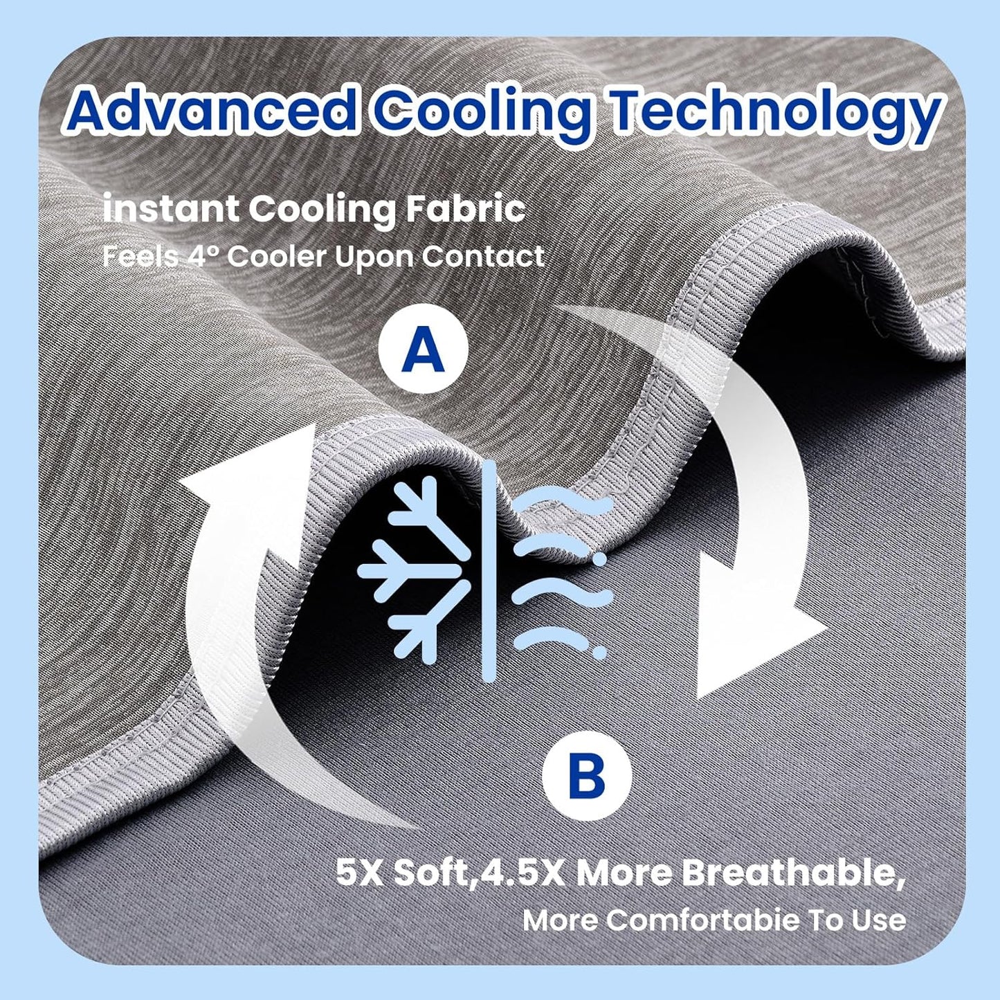 Topcee Cooling Blanket (90"x90"Queen Size) for Sweats Absorbs Heat to Keep Adults Cool on Warm Nights, Q-Max 0.5 for Hot Sleepers, Ultra-Cool Lightweight Blanket for Bed