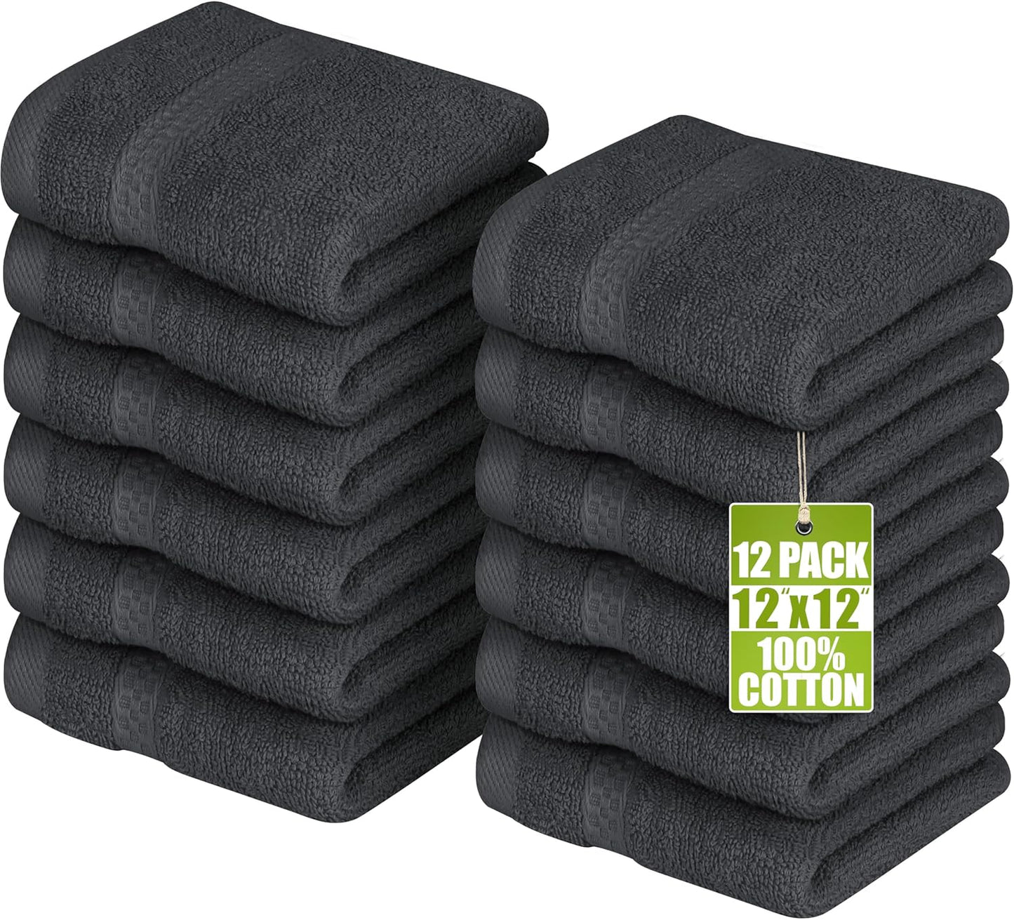Utopia Towels 12 Pack Premium Wash Cloths Set, 12 by 12 Inches, 100% C