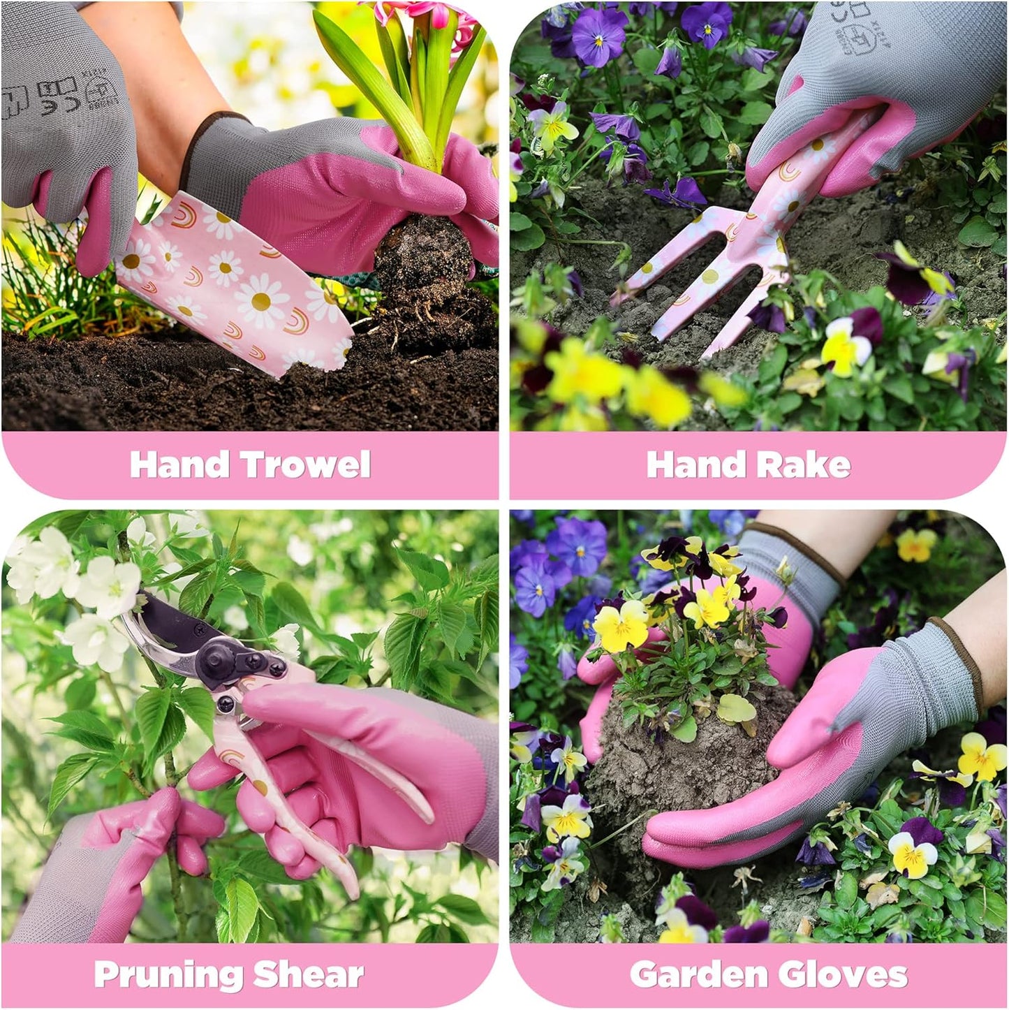 WORKPRO Aluminum Garden Tool Set, 4PCS Heavy Duty Gardening Tools with