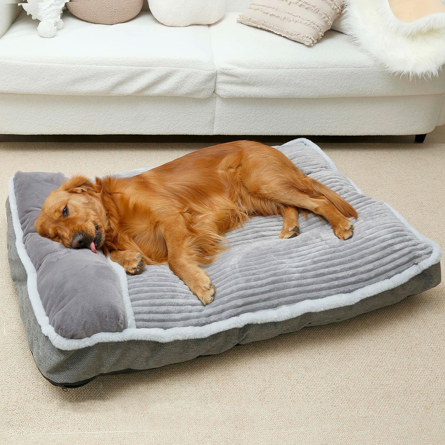 WINDRACING Large Dog Bed with Pillow for Crate Kennel, Sofa Dog Bed, S