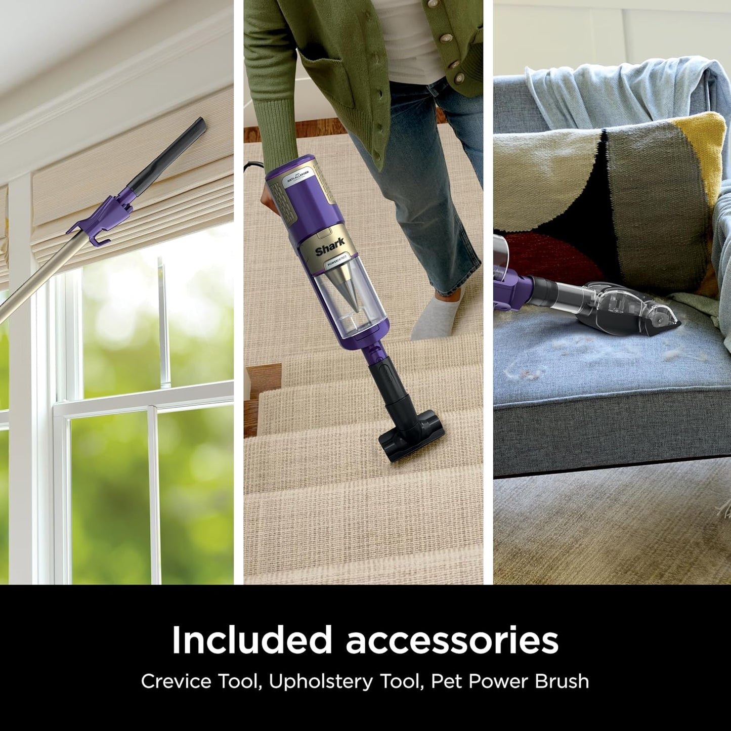 Shark POWERDETECT Ultra-Light Corded Stick Vacuum with DuoClean Technology, Self-Cleaning Brushroll for No Hair Wrap, Anti-Allergen Complete Seal, and Odor Neutralizer Technology, HZ4002