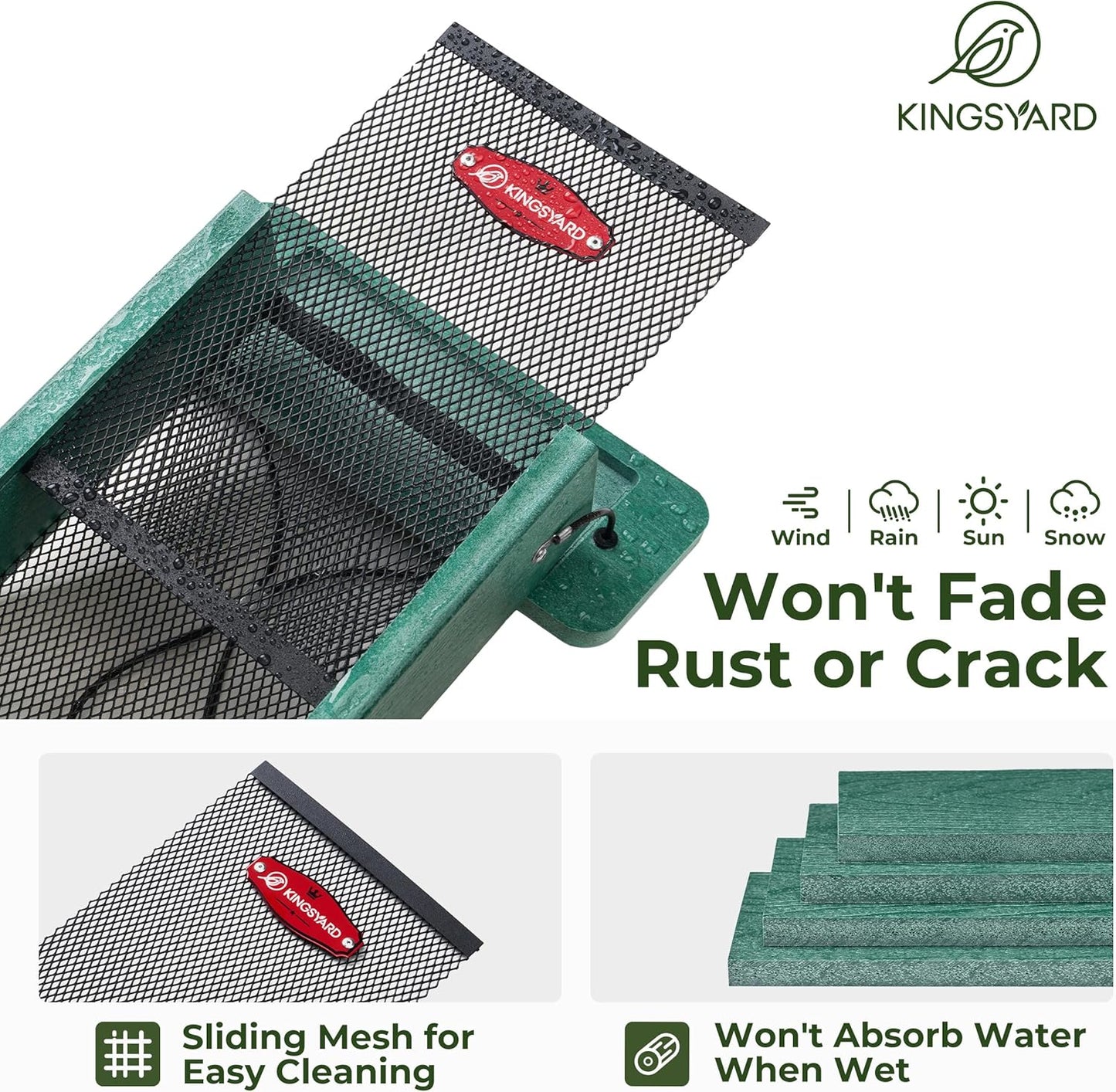 Kingsyard Metal Mesh Bird Feeder for Outdoors Hanging, Finch Feeder fo