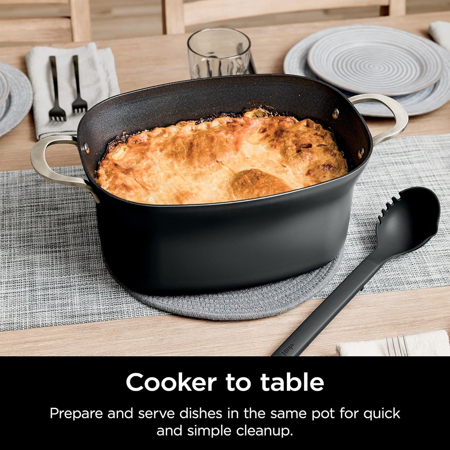 Ninja® 12-in-1 PossibleCooker™ PLUS | 8.5-qt - Sous Vide & Proof Multi-Cooker | Slow Cooker, Dutch Oven & More | Glass Lid & Integrated Spoon | Nonstick | Oven Safe Pot to 500°F | Black | MC1010