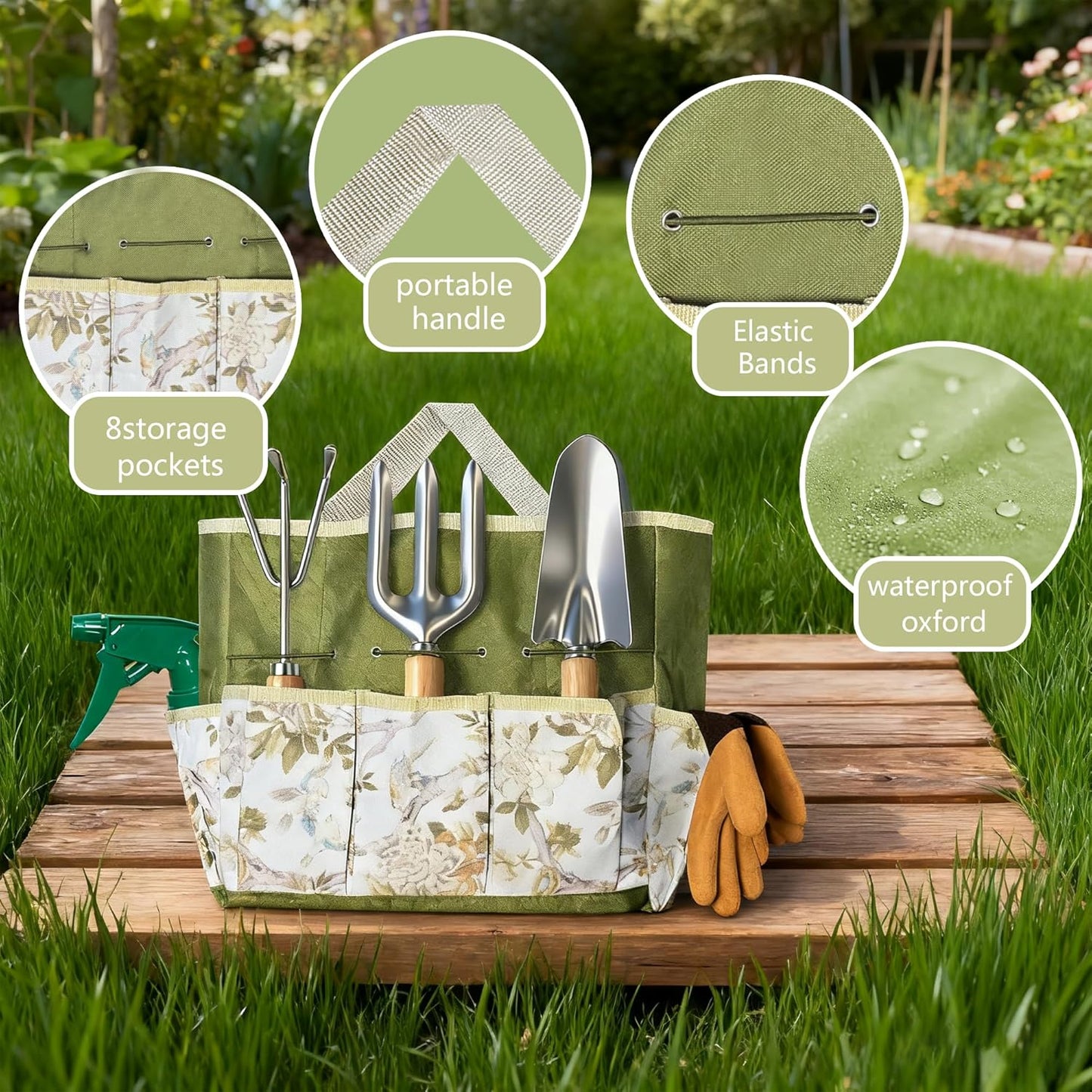 Garden Tool Set,10 Pcs Heavy Duty Gardening Hand Tools Set with Soil M