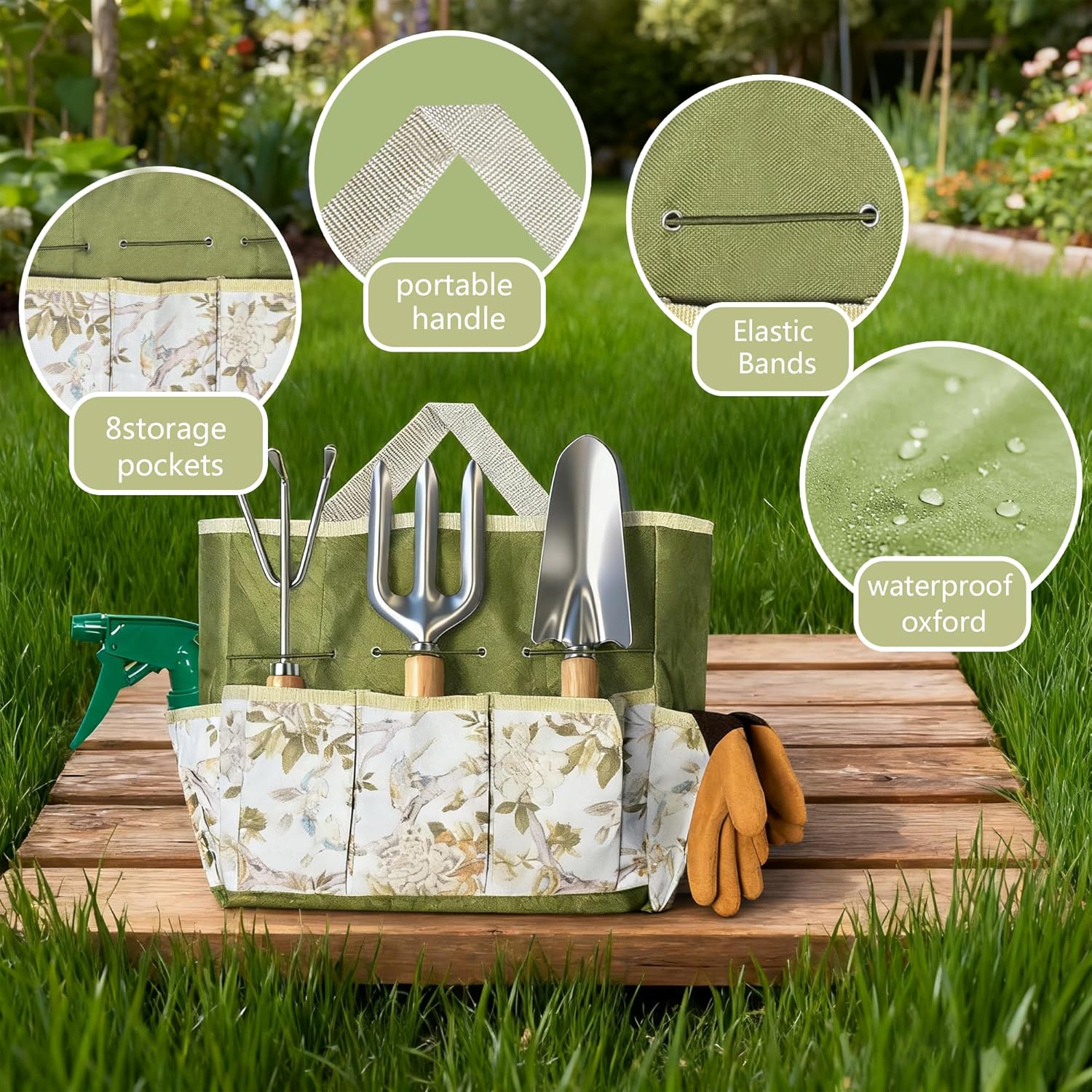 Garden Tool Set,10 Pcs Heavy Duty Gardening Hand Tools Set with Soil M