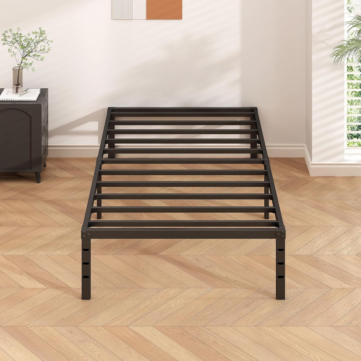 Metal Platform Bed Frame 14 Inch Tall,No Box Spring Needed,Twin Size B
