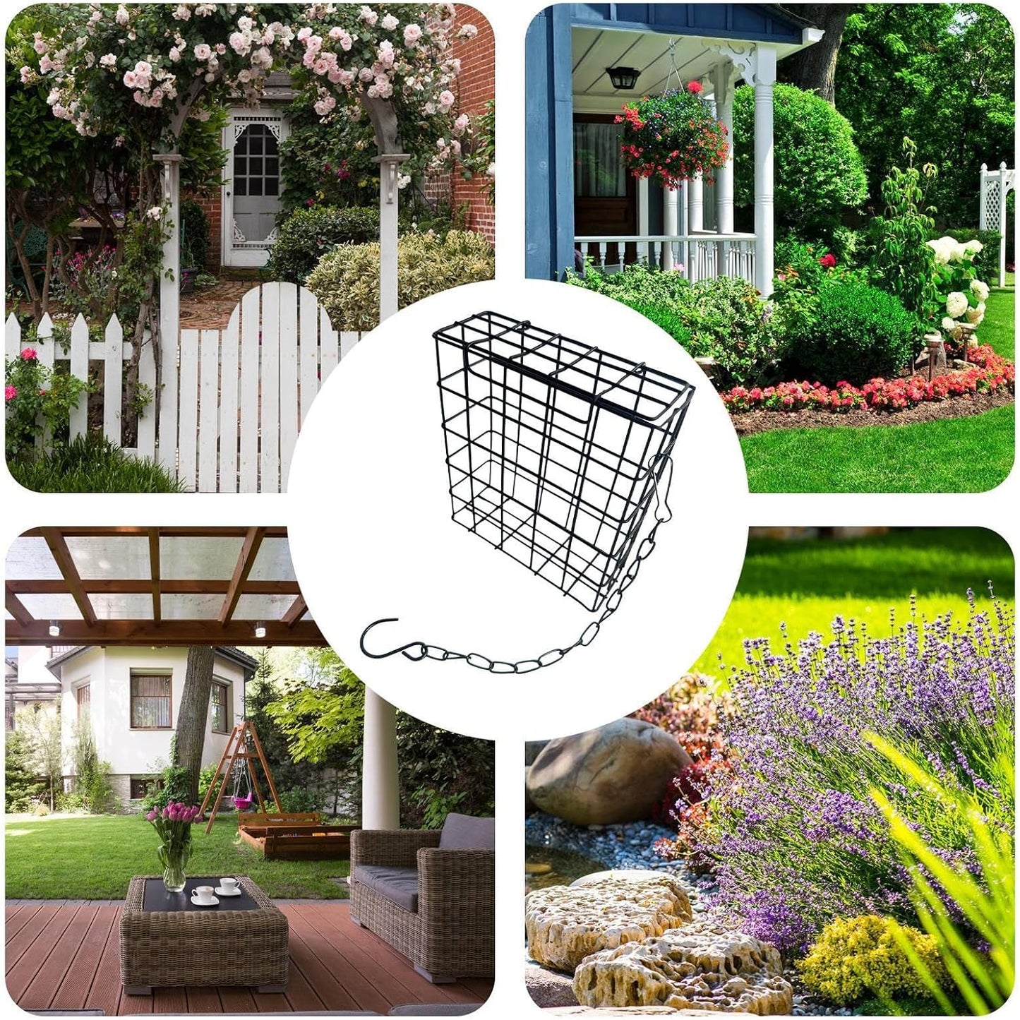 Suet Bird Feeder,Reusable Squirrel Proof Birdwatching Feeding Station,Suet Cake Holder | for Balcony Garden Yard Patio Outdoor Outside Hummingbirds Woodpeckers