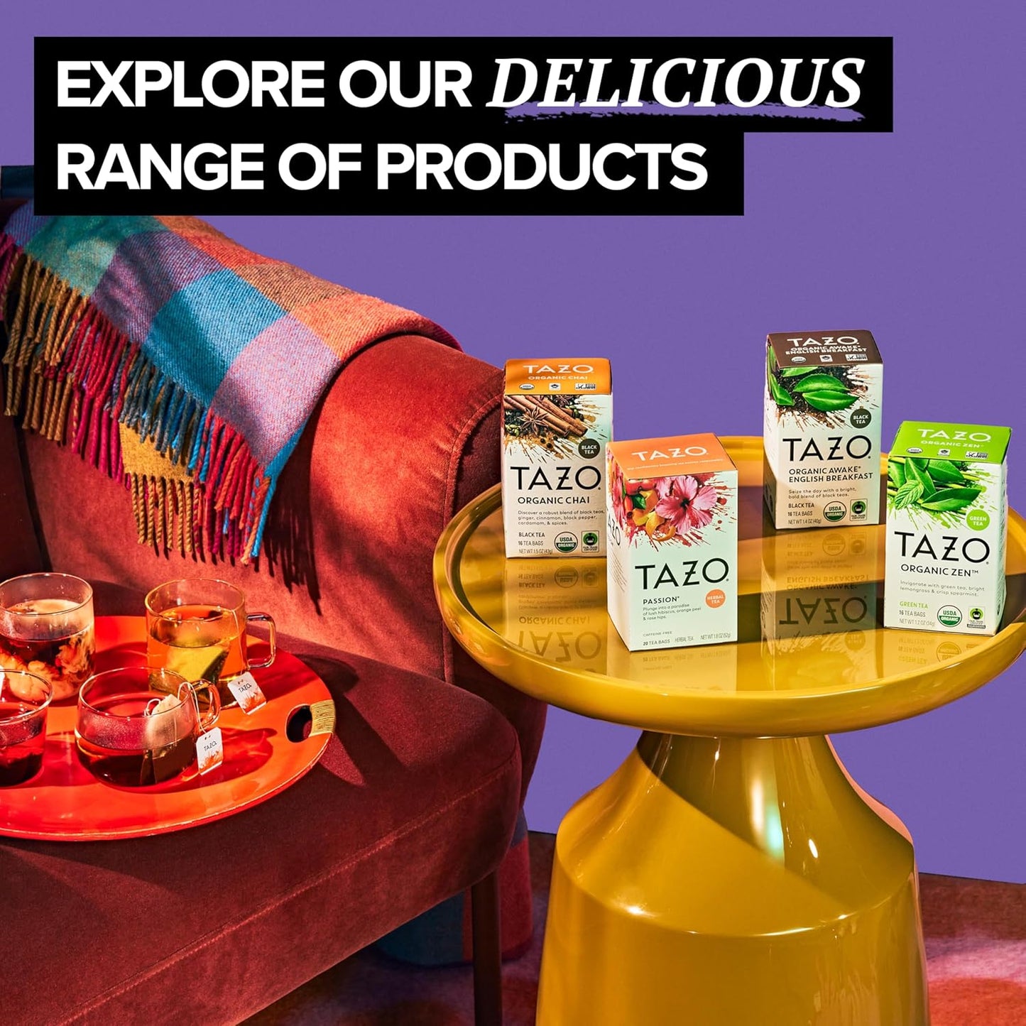 TAZO Dessert Delights Glazed Lemon Loaf Herbal Tea Bags, Aromatic Blen