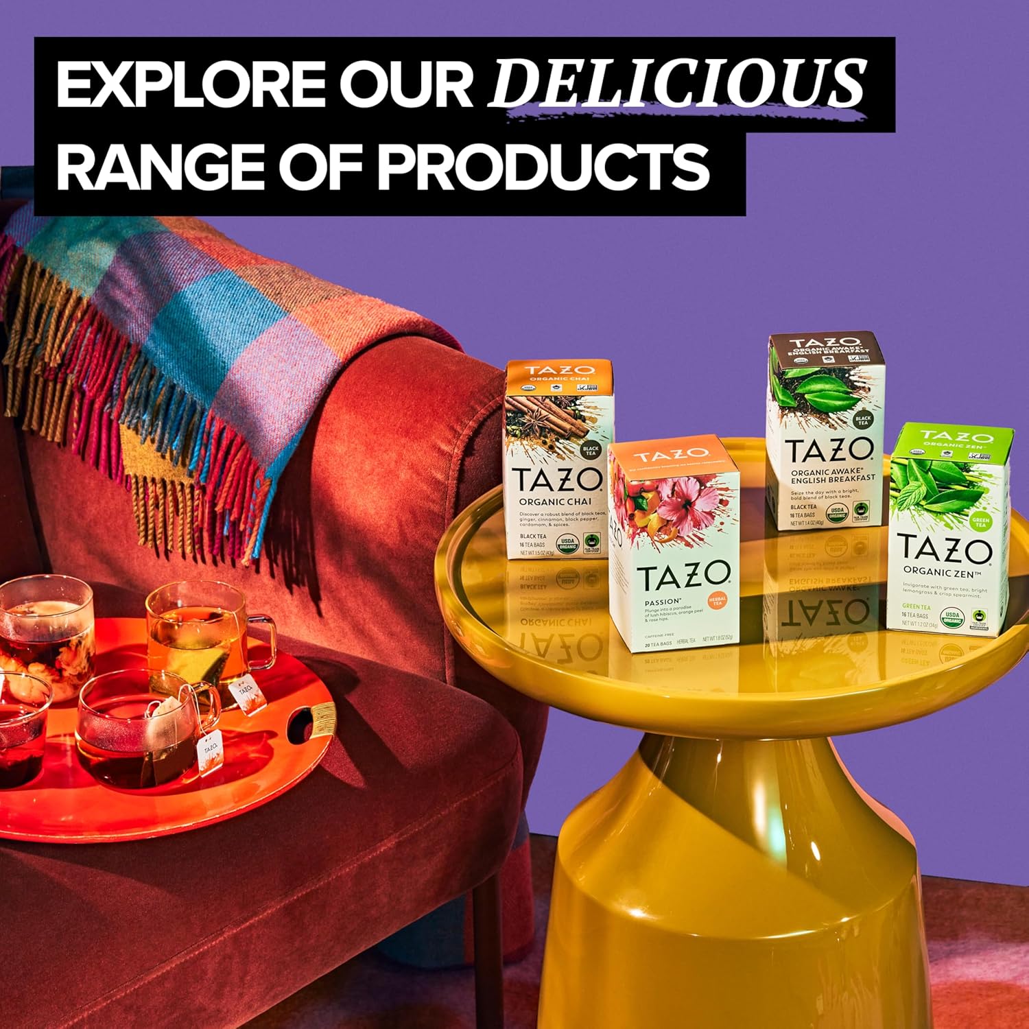TAZO Dessert Delights Glazed Lemon Loaf Herbal Tea Bags, Aromatic Blen