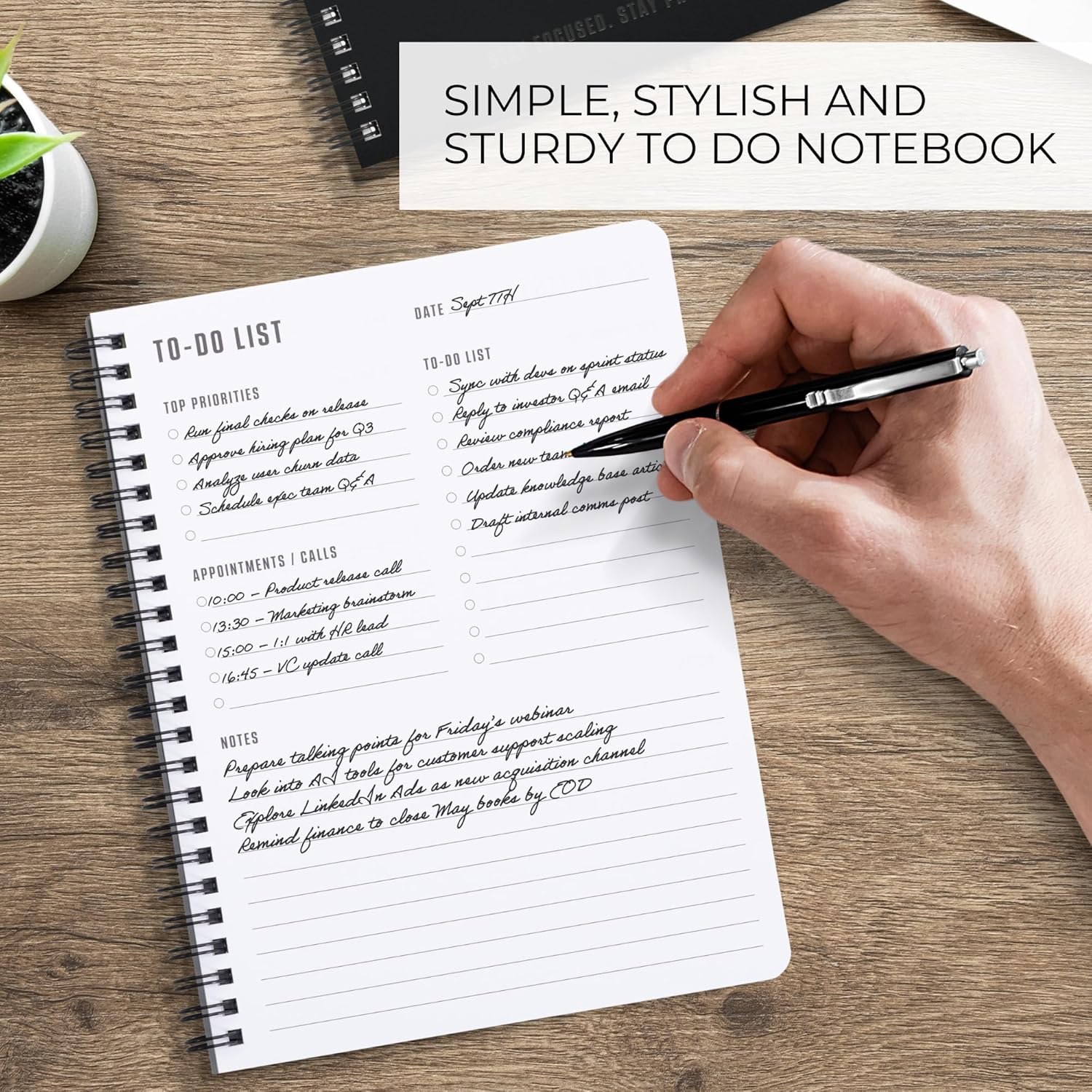 ZICOTO Aesthetic To Do List Notebook For Work or Home - Simple Daily P