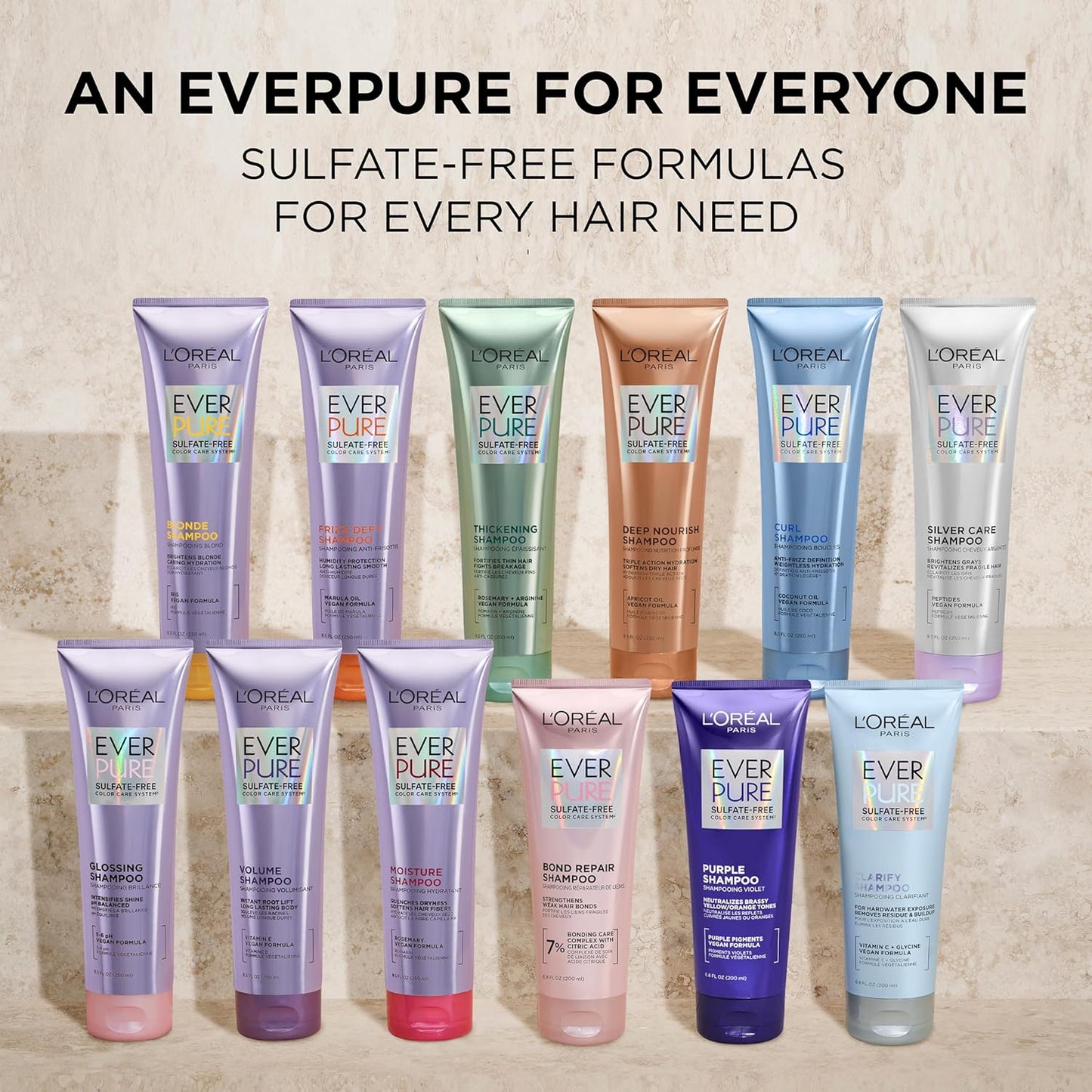 L'Oreal Paris Moisture Sulfate Free Shampoo and Conditioner Set, Hair 