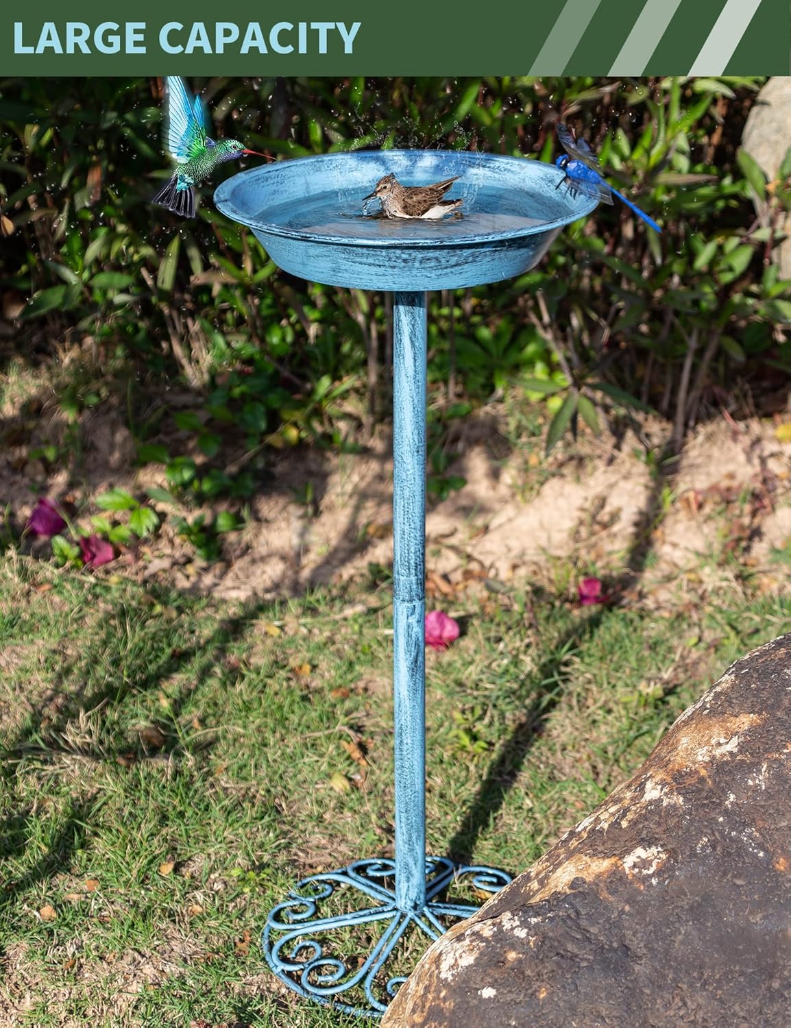 Bird Baths for Outdoors 25.5 Inch Height Outdoor Garden Bird Feeder Me