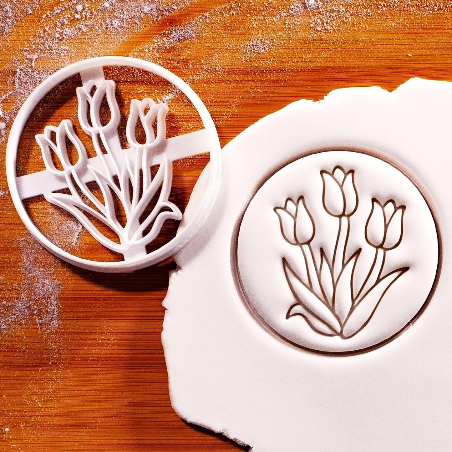 BAKERLOGY Tulip Garden Cookie Cutter - Bake Spring themed Cookies, Det