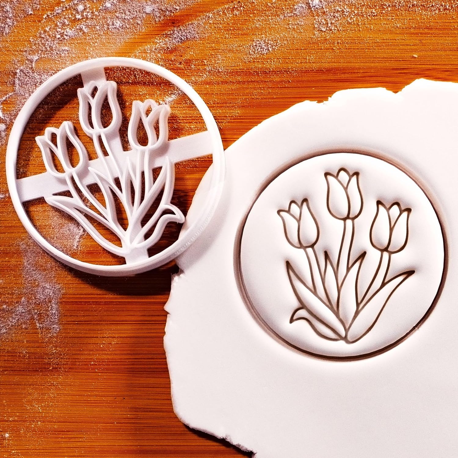 BAKERLOGY Tulip Garden Cookie Cutter - Bake Spring themed Cookies, Det