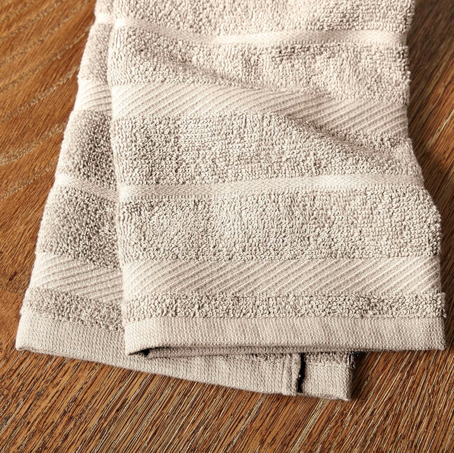 KitchenAid Albany Kitchen Towel 4-Pack Set, Milkshake Tan/White, 16"x2