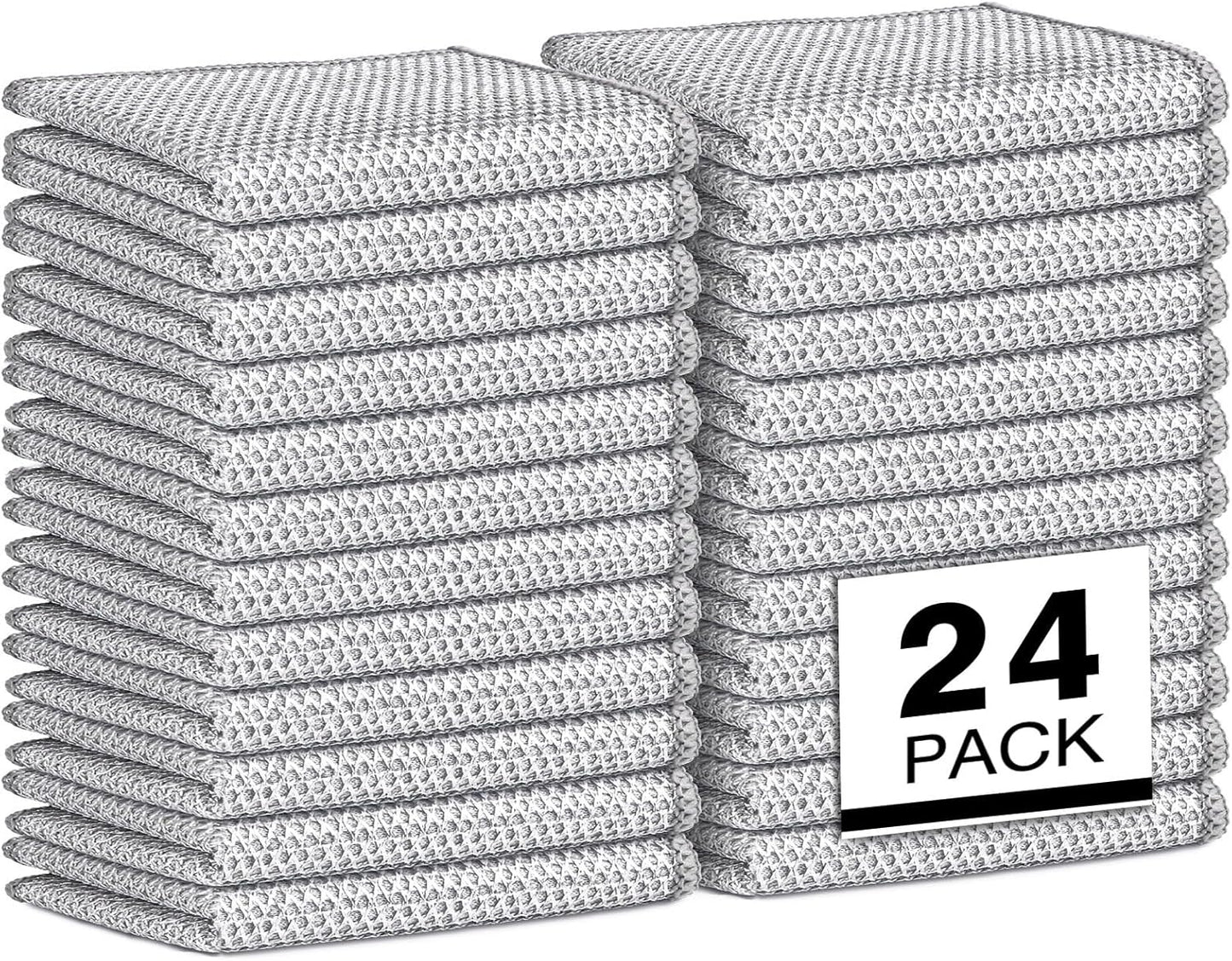 AIDEA Non Scratch Wire Dishcloth 24PK, Wire Dishwashing Rag for Wet and Dry, Dish Cloths for Washing Dishes, Cleaning Pads Steel Scrubber for Cookware, Sinks, Dishes, Stove Tops, 7"×8"