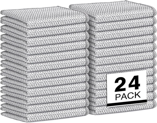 AIDEA Non Scratch Wire Dishcloth 24PK, Wire Dishwashing Rag for Wet and Dry, Dish Cloths for Washing Dishes, Cleaning Pads Steel Scrubber for Cookware, Sinks, Dishes, Stove Tops, 7"×8"