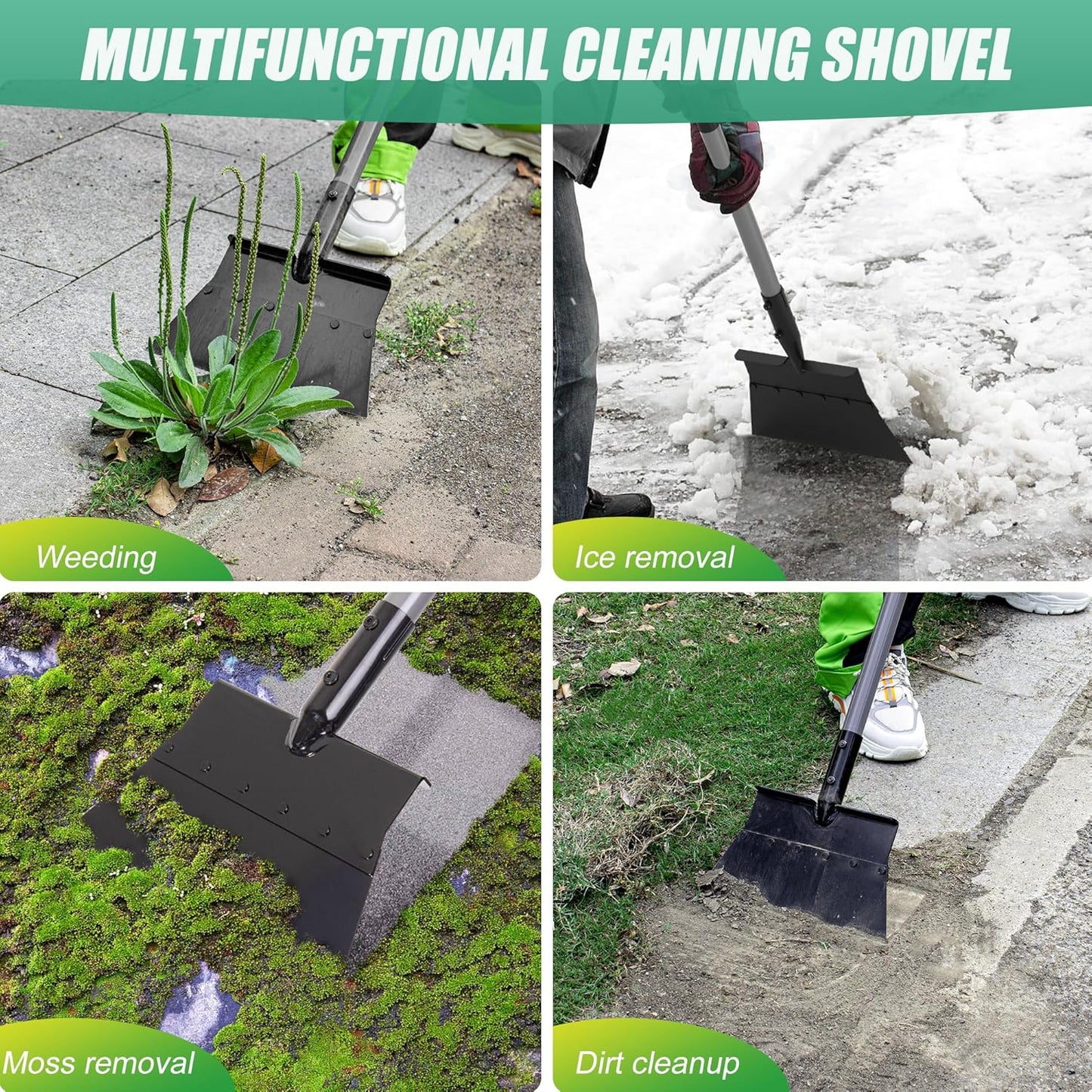 Suchtale Garden Flat Shovel,Floor Scraper, Heavy Duty Multifunctional 