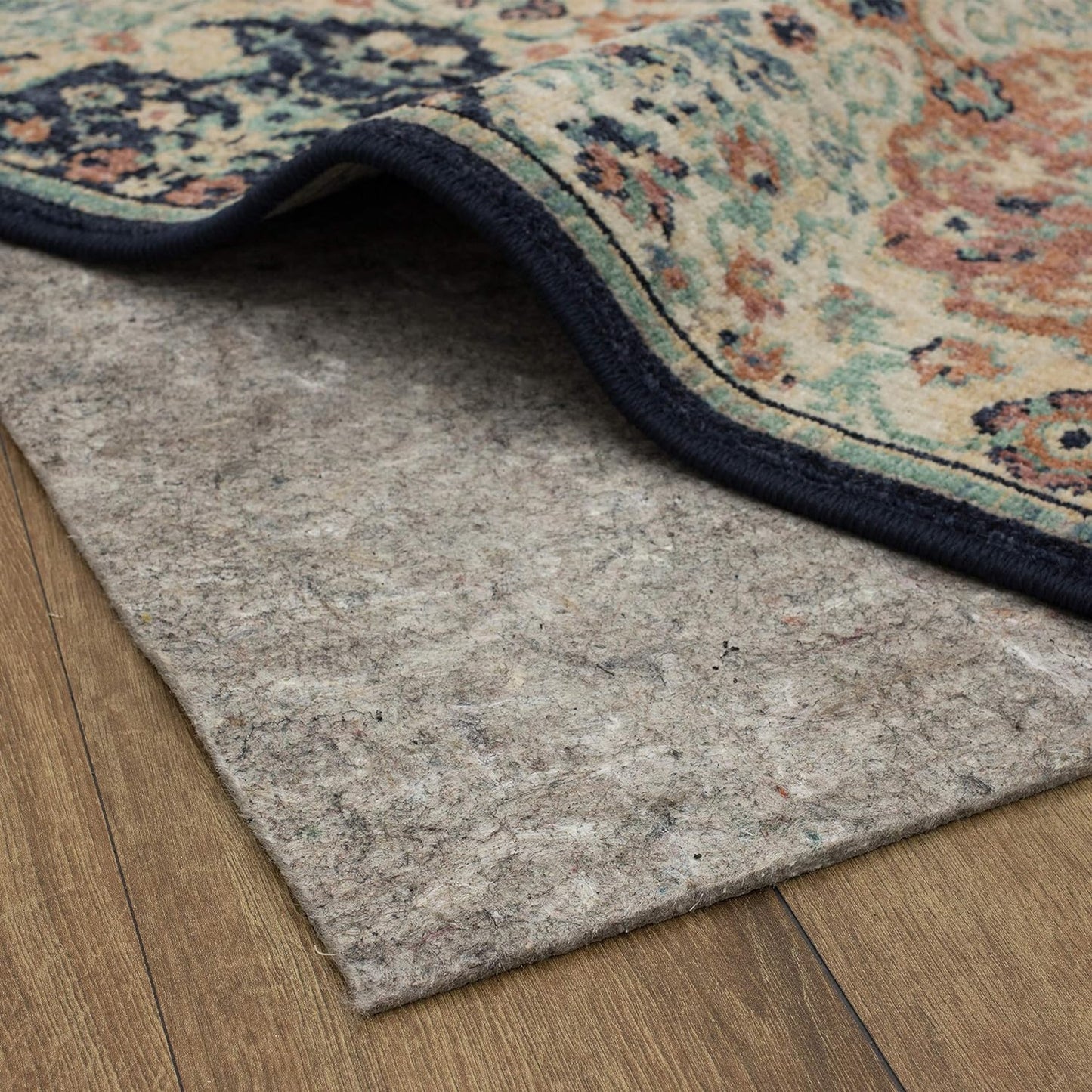 Mohawk Home Non Slip Rug Pad 6' x 9'- 1/4" Thick Felt + Latex Rubber Gripper - Dual Surface Cushion for Hardwood, Carpet, Tile Floors, Made in USA