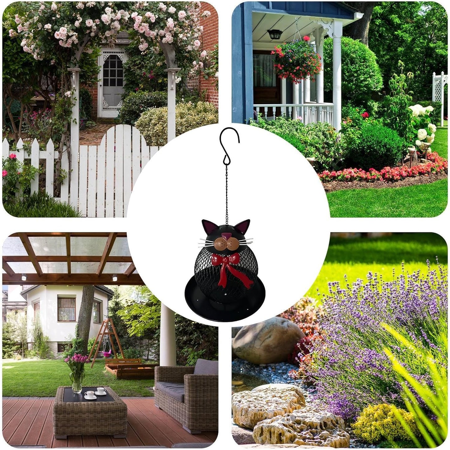 Metal Bird Feeder - Cat Squirrel Proof Hangable, Feeding Station for F