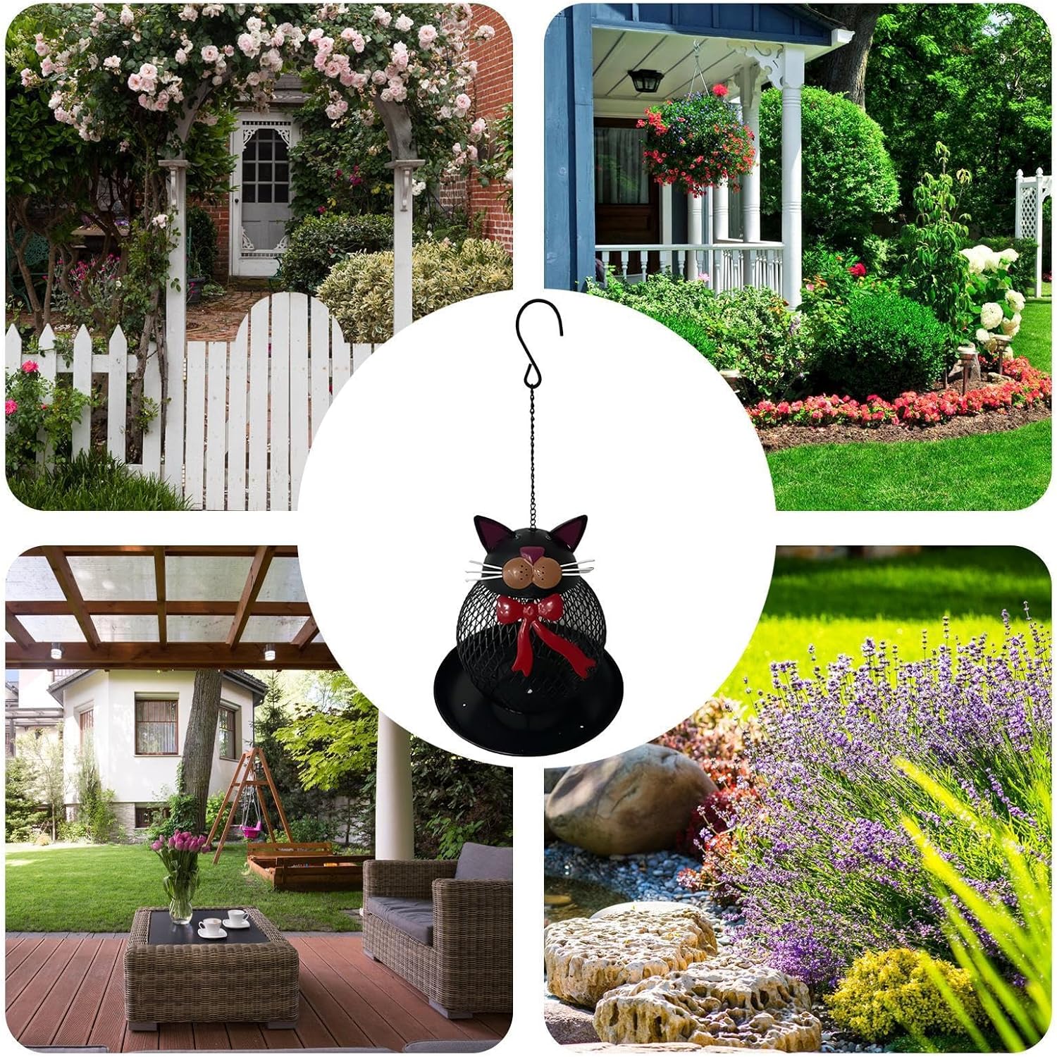 Metal Bird Feeder - Cat Squirrel Proof Hangable, Feeding Station for F
