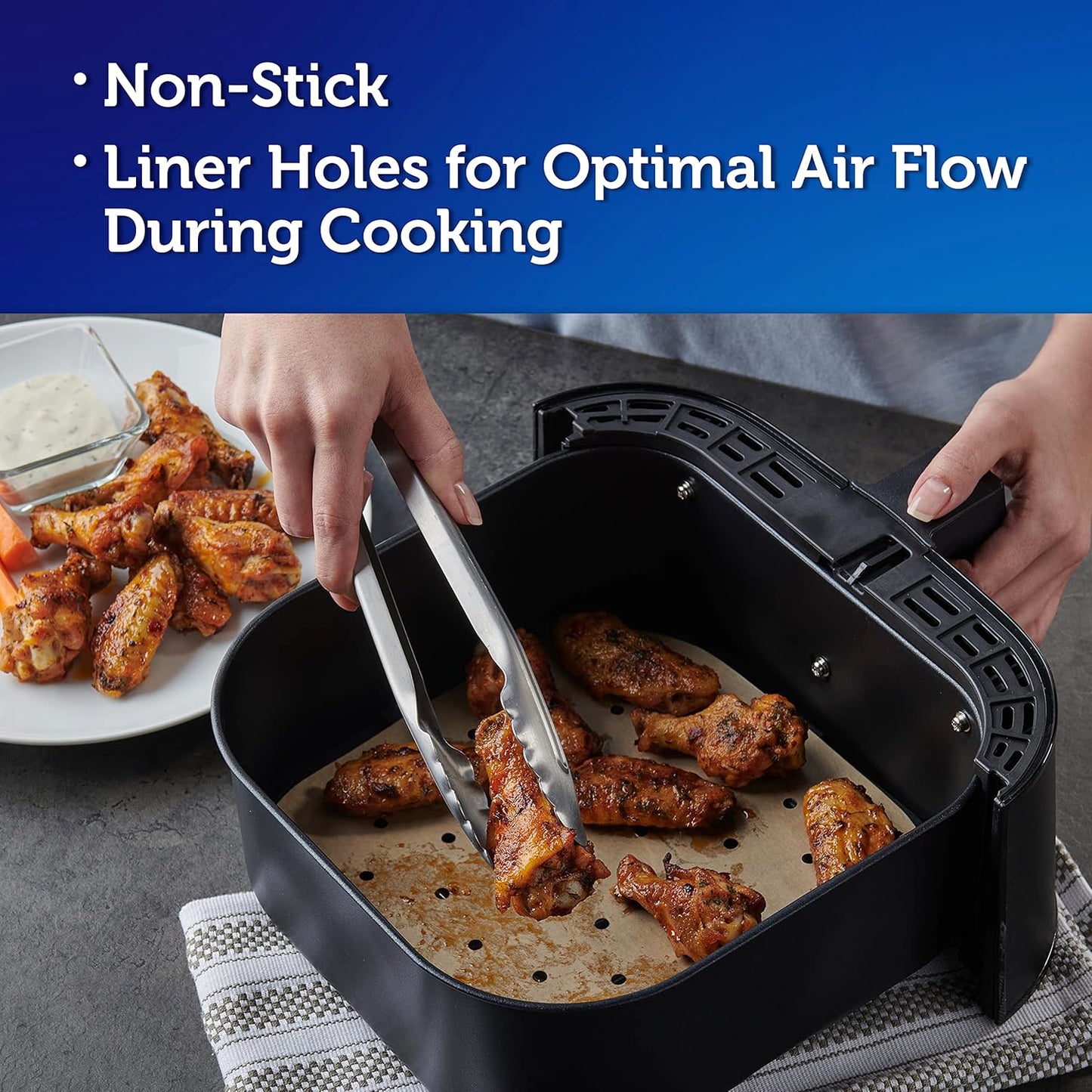 Reynolds Kitchens Air Fryer Liners Disposable, Unbleached Parchment Pa