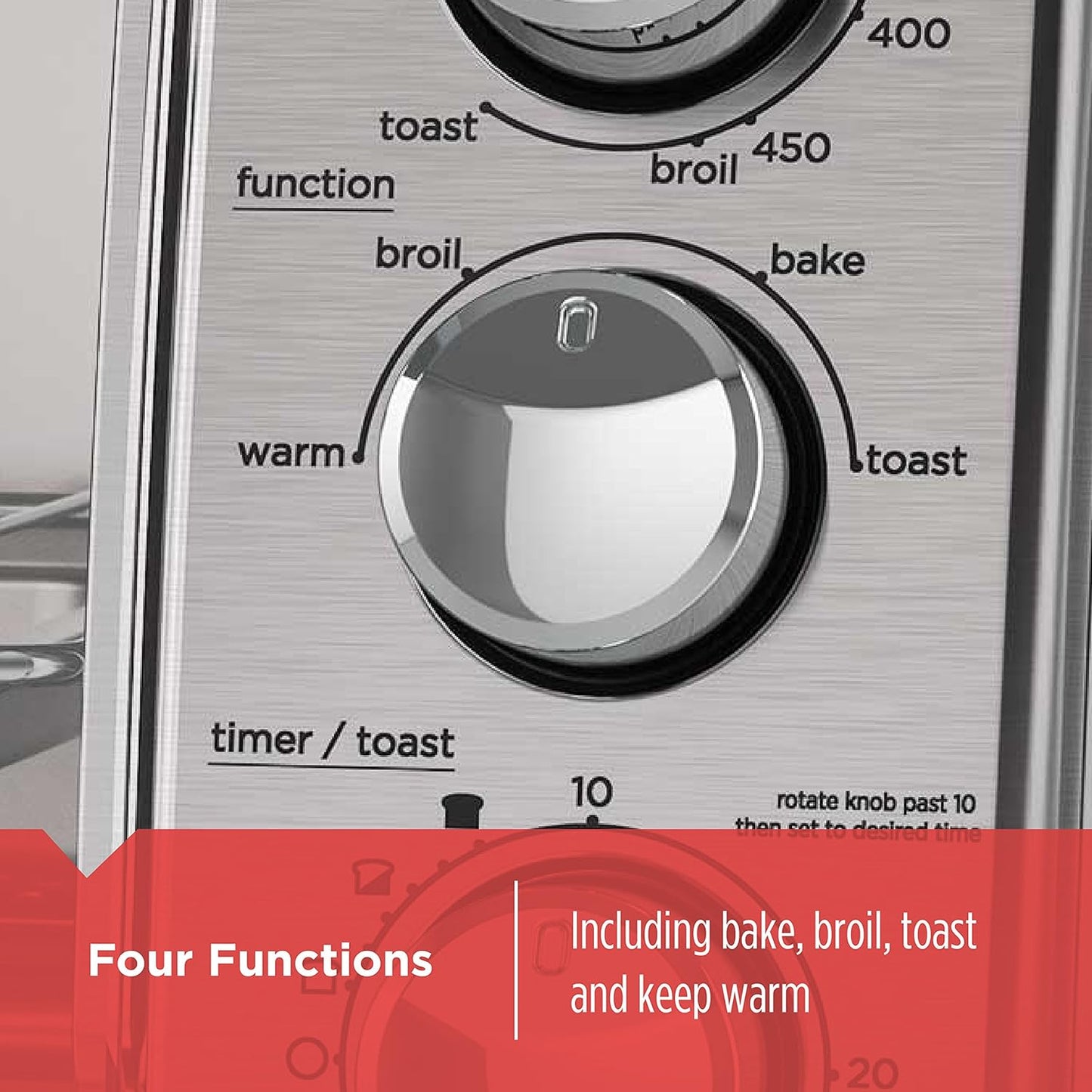 BLACK+DECKER 4-Slice Toaster Oven with Natural Convection, Stainless Steel, TO1760SS (TO1760SST-1)