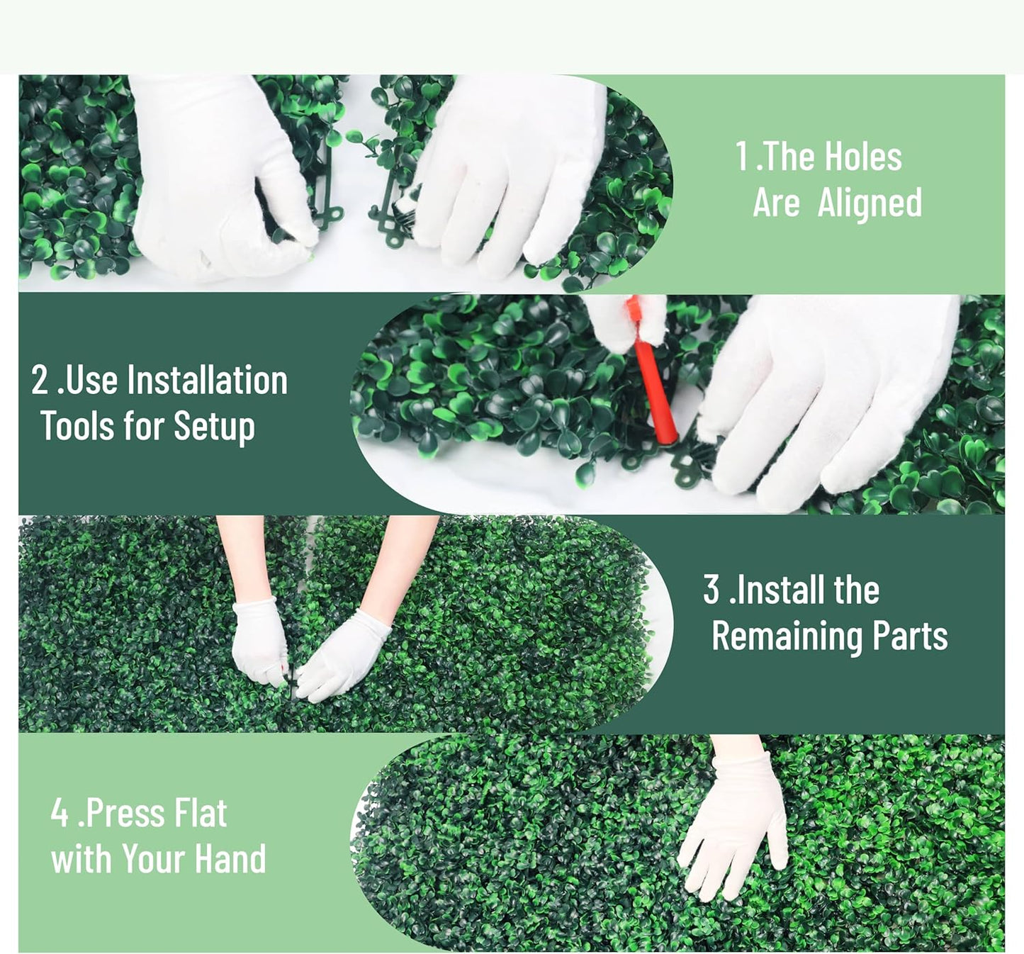 Heavy Duty Boxwood Panel 12 Pack 20"x20" - Artificial Grass Wall Panel