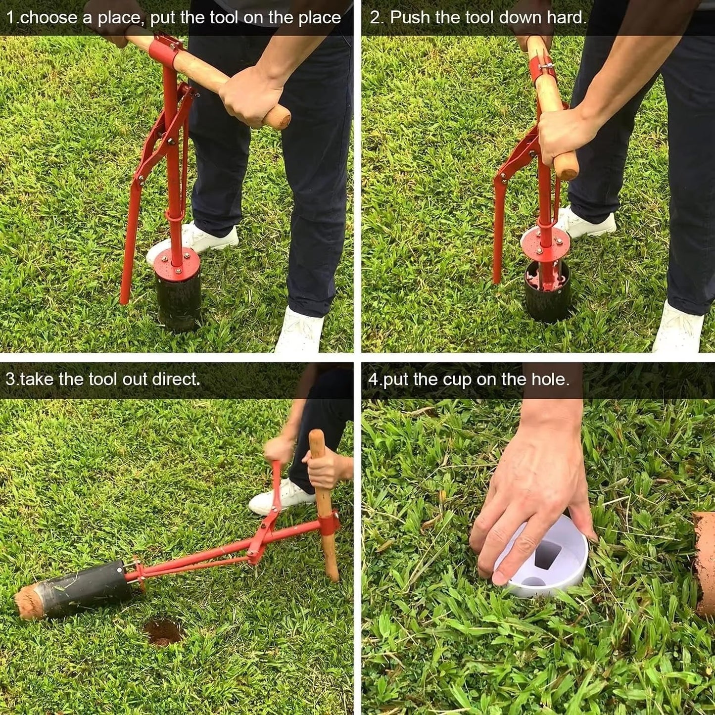Efficient Lawn and Backyard Manual Golf Putting Green Hole Cutter, Turf Drilling Tool for Easy Golf Course Maintenance and Turf Care