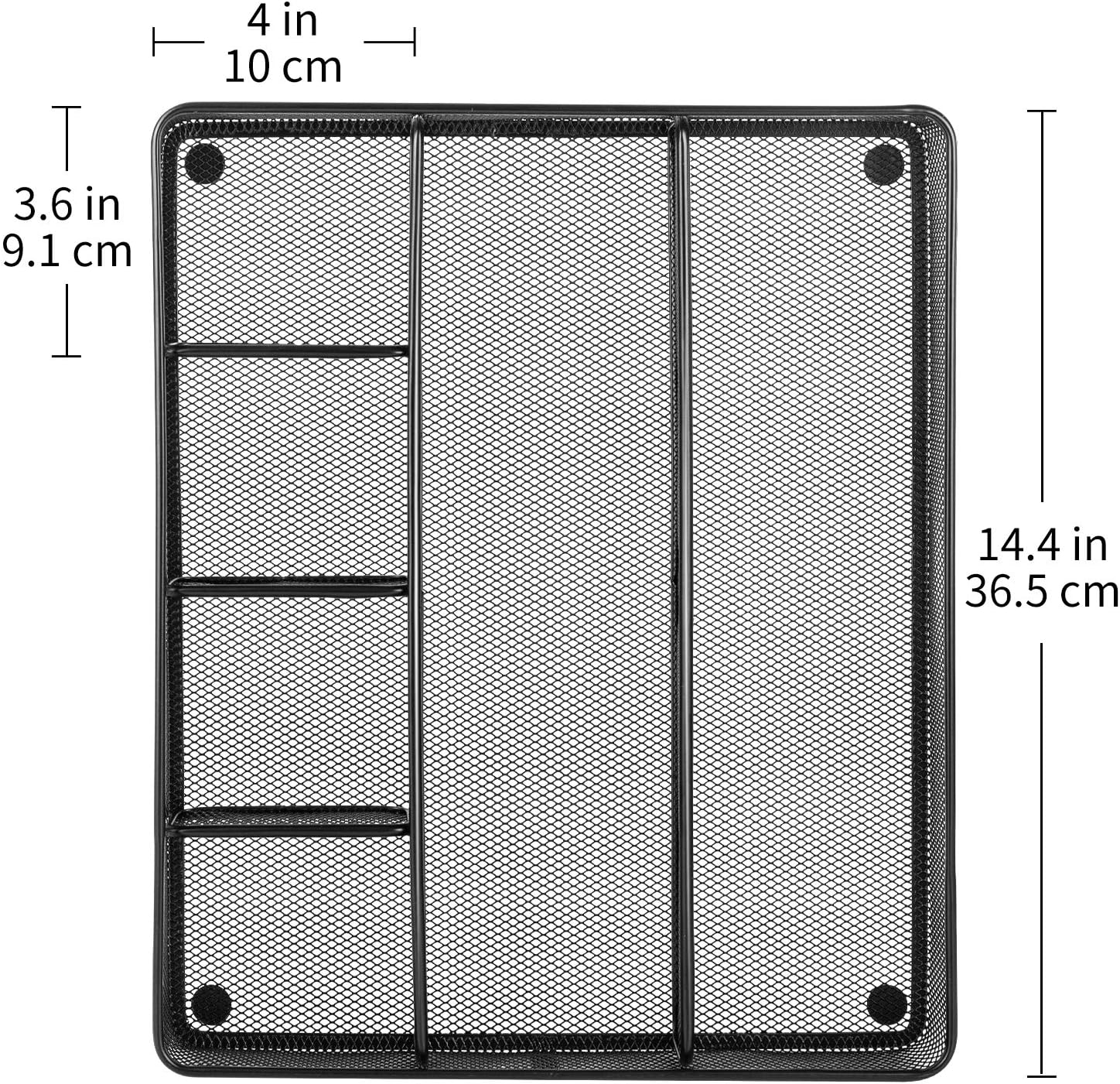 Amazon Basics Metal Mesh Desk Organizer with 6 Compartments, Anti-Slip