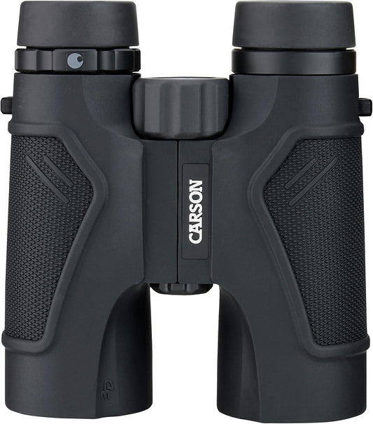 Carson 3D Series 10x42mm High Definition Compact and Waterproof Binoculars with ED Glass, Black (TD-042ED)