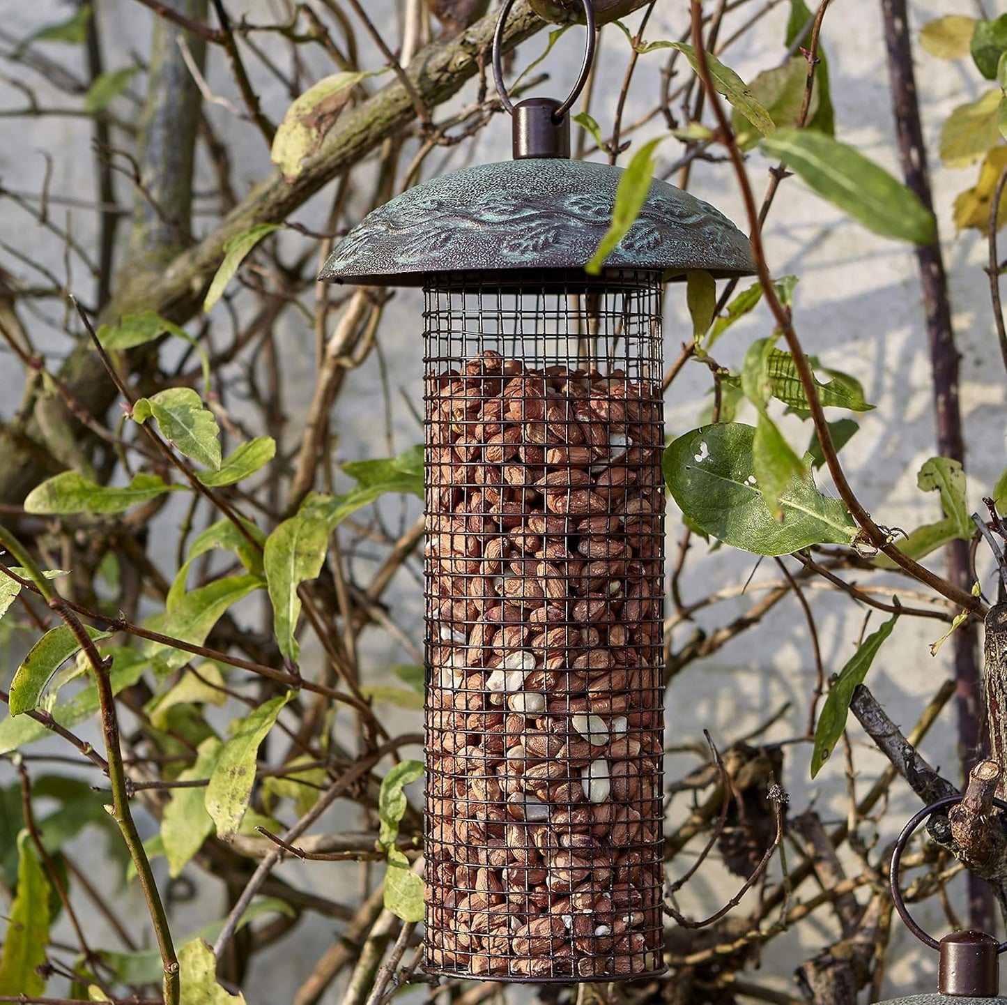 Peckish 60051220 Secret Garden Peanut Bird Feeder, Green, 14 x 14 x 25