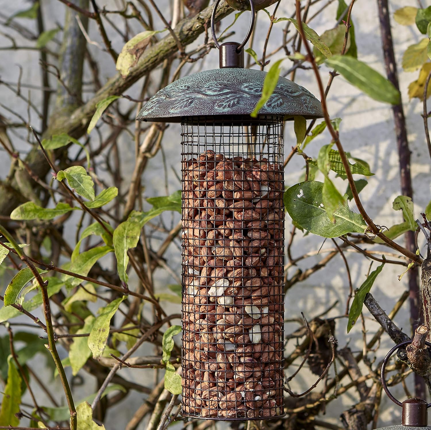 Peckish 60051220 Secret Garden Peanut Bird Feeder, Green, 14 x 14 x 25