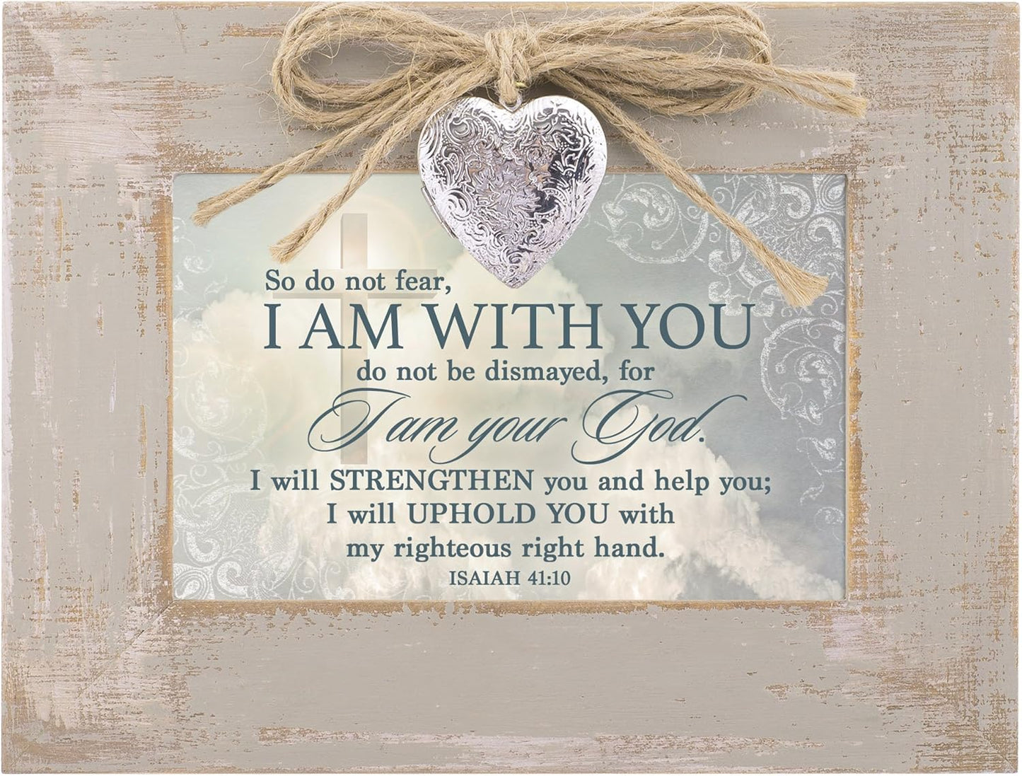 Cottage Garden Do Not Fear I Am with You Natural Taupe Wood Locket Mus