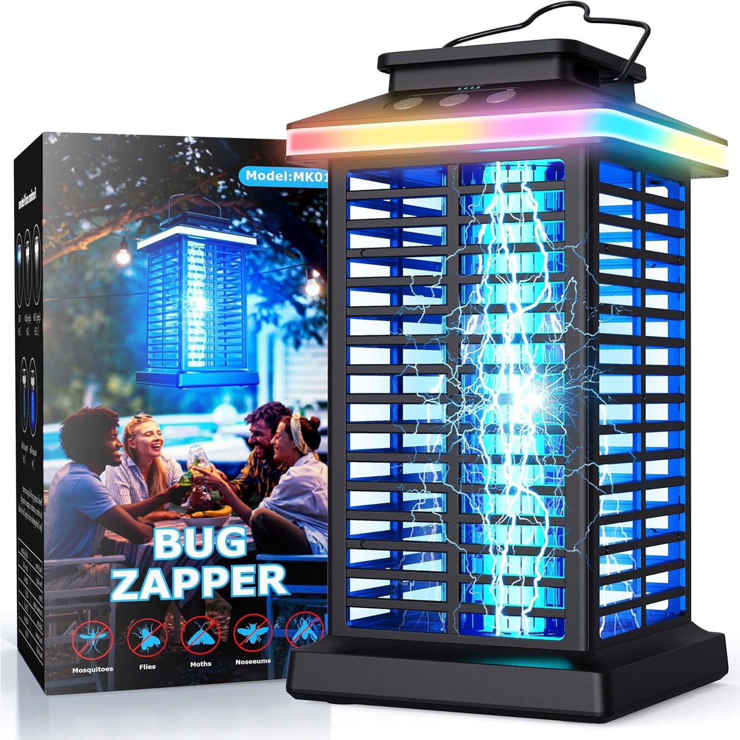 Bug Zapper Outdoor, Mosquito Zapper 2 in 1 Portable & Rechargeable Bug