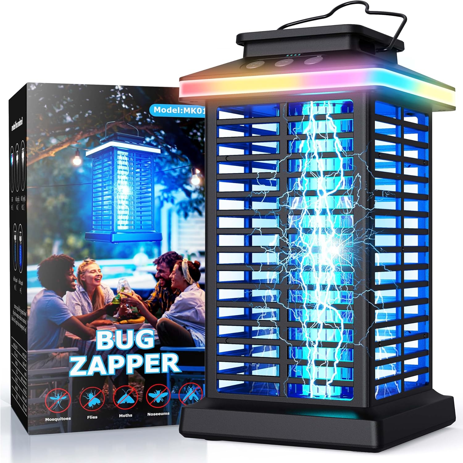 Bug Zapper Outdoor, Mosquito Zapper 2 in 1 Portable & Rechargeable Bug