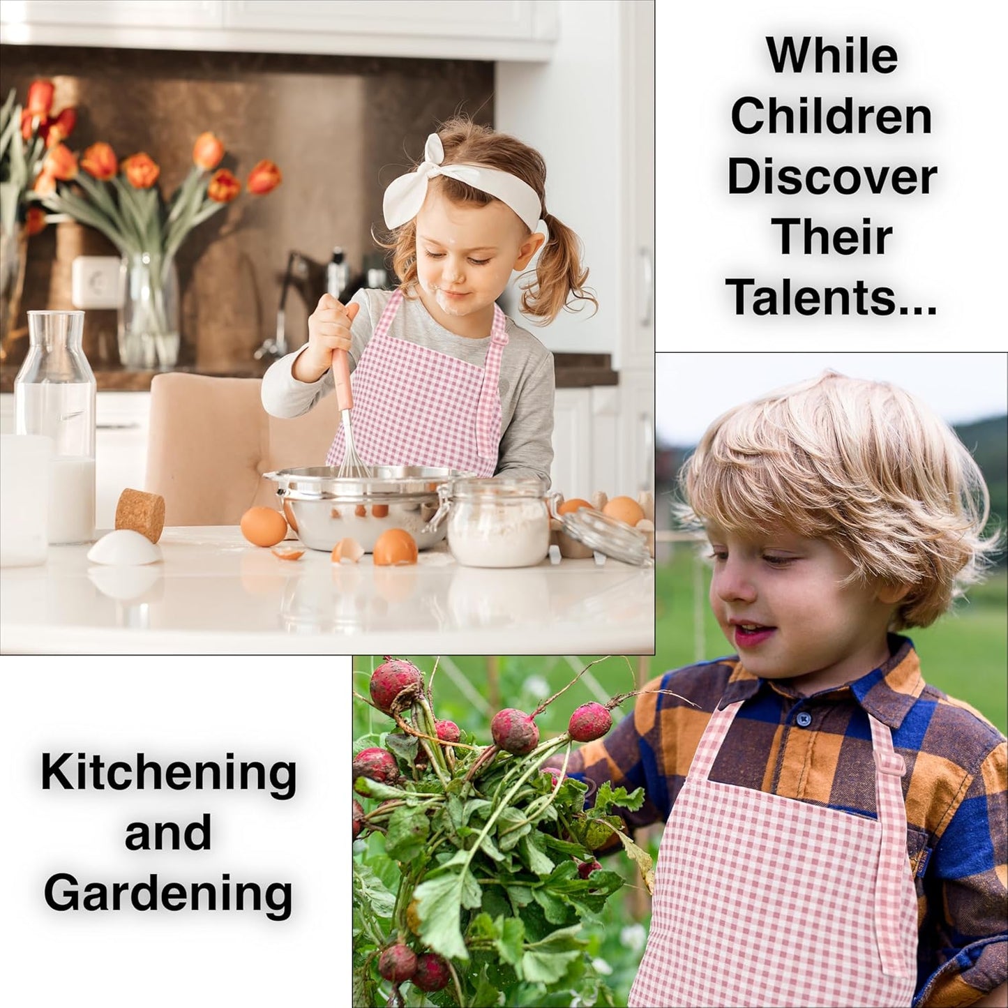 Kids Aprons for Cooking Waterdrop Resistant Aprons for Girl & Boy Todd