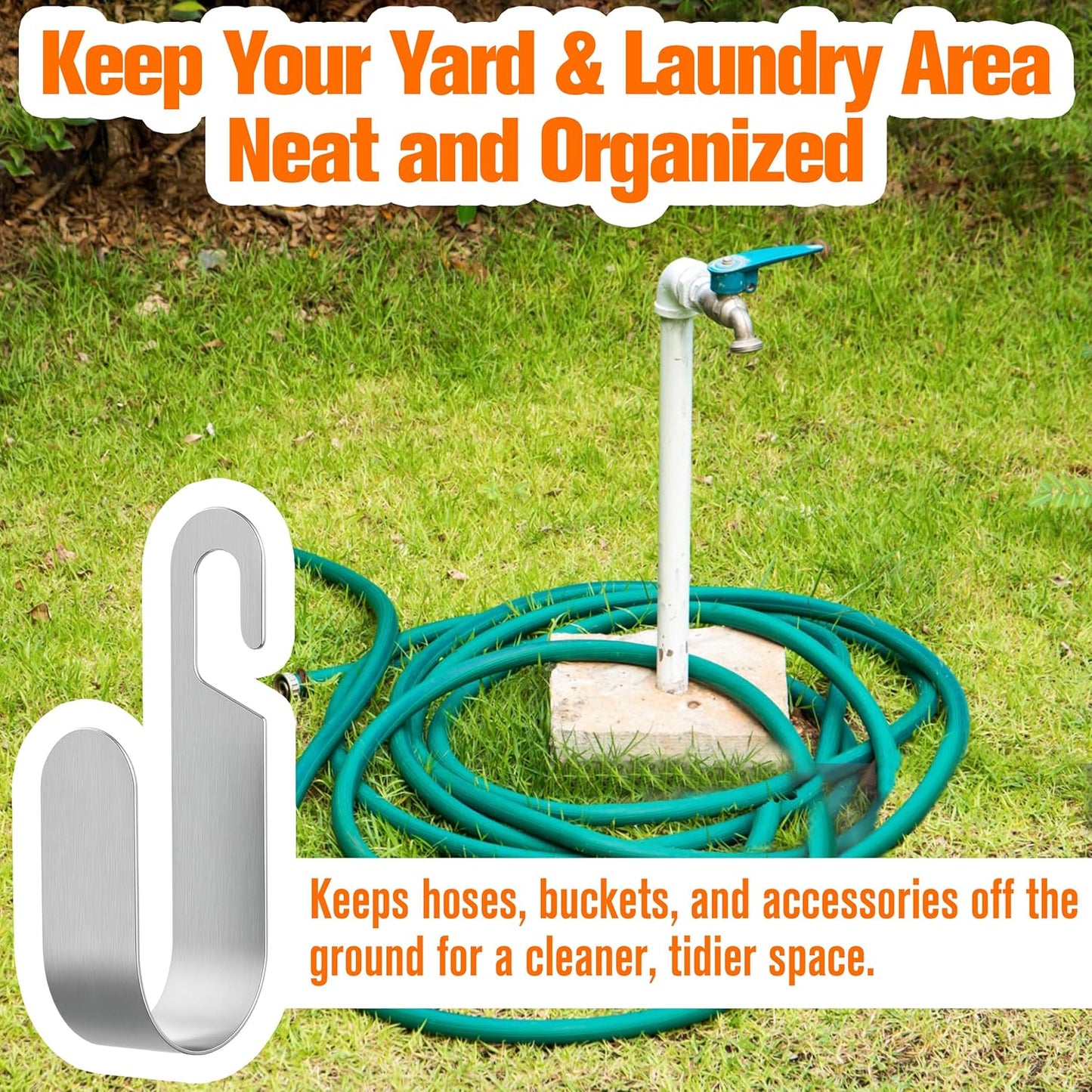 Metal Garden Hose Holder Hanger Hook for Outside 304 Stainless Steel H