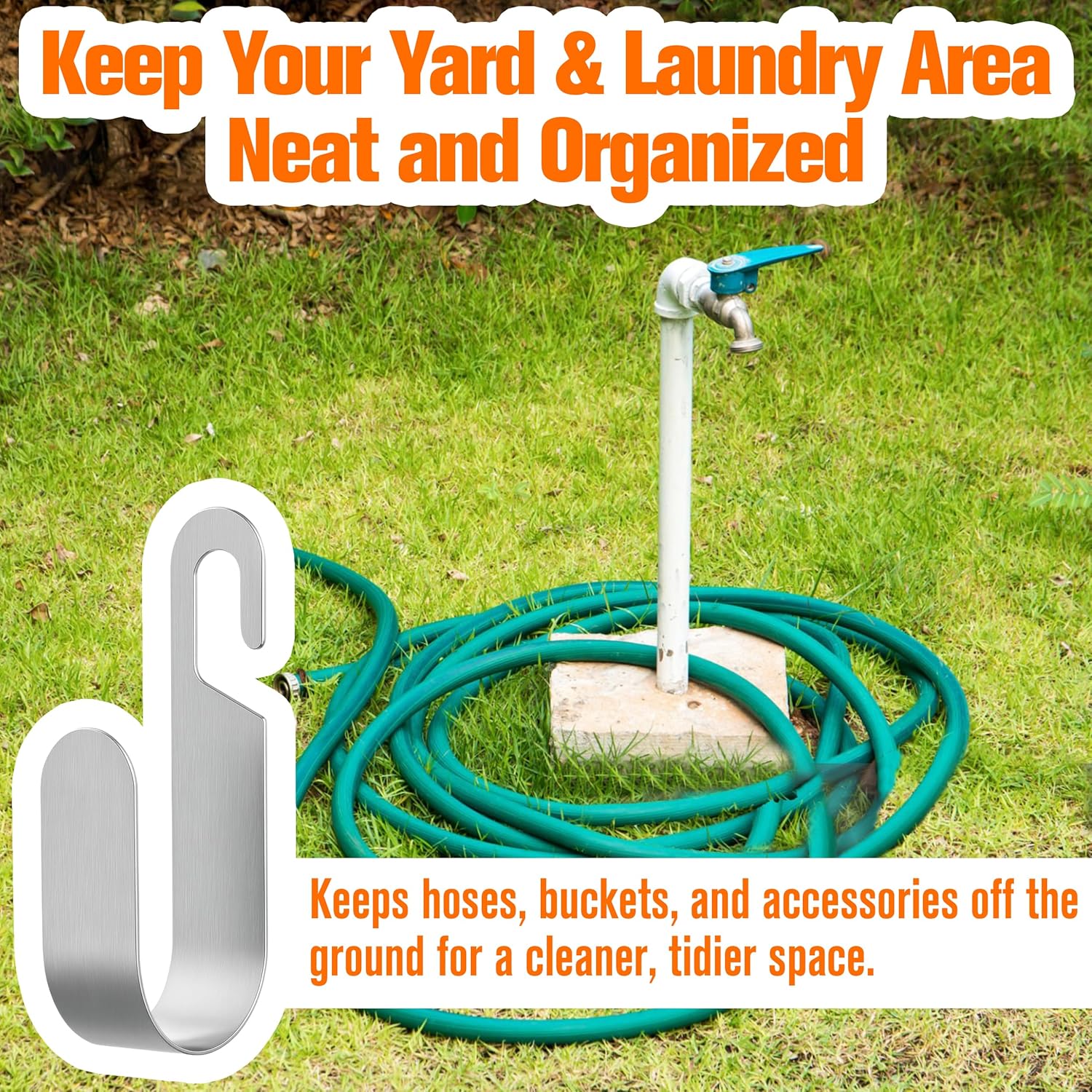 Metal Garden Hose Holder Hanger Hook for Outside 304 Stainless Steel H